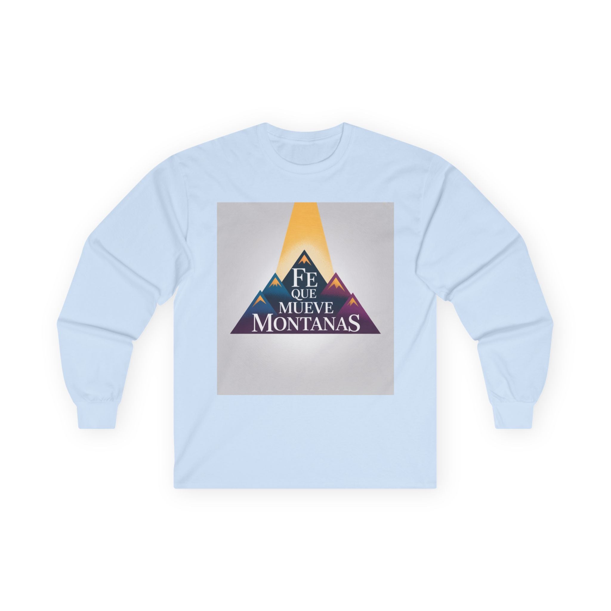 Inspirational Long Sleeve Tee, Faith Moves Mountains Shirt, Motivational Apparel, Unisex Cotton Top, Gift for Encouragement