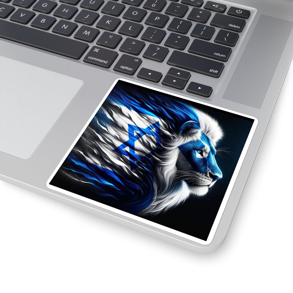 Vibrant Lion Stickers, Pride Stickers, Decor for Laptops, Israel-Themed Art, Dynamic Wall Decor, Gift for Animal Lovers