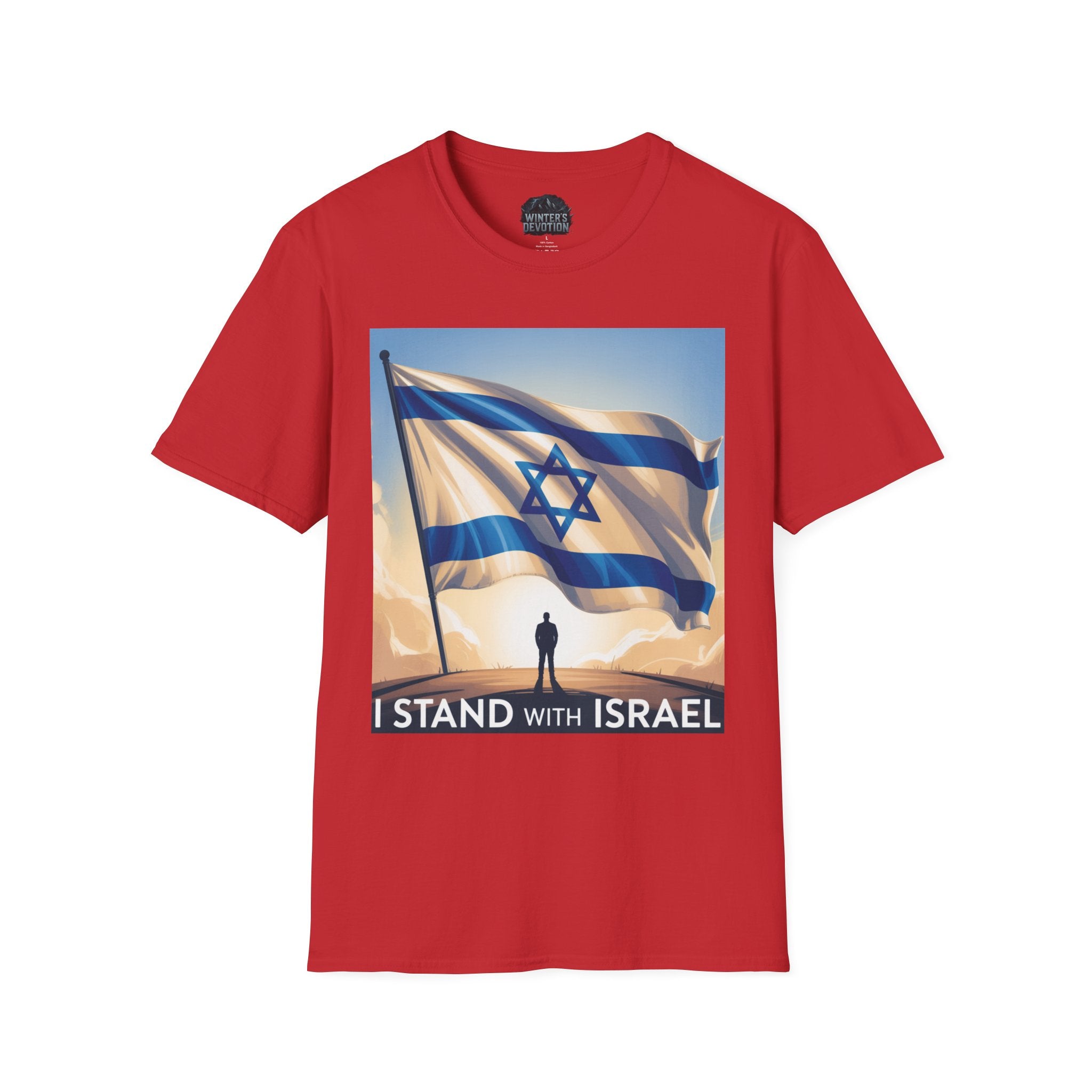 I Stand with Israel Unisex Softstyle T-Shirt, Patriotic Tee, Support Shirt, Gift for Activists, Israel Pride Apparel