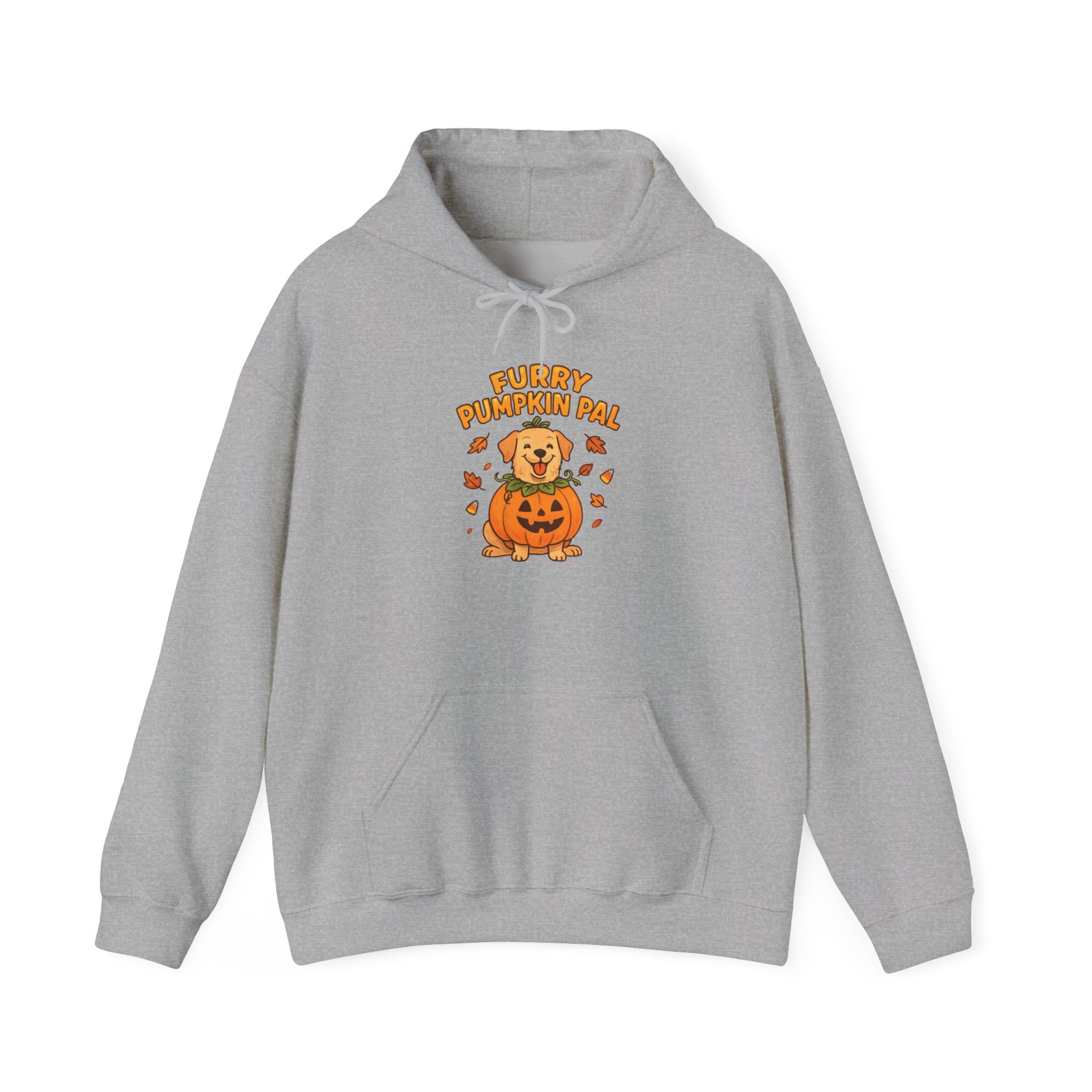 Furry Pumpkin Pal - Halloween Unisex Heavy Blend™ Hooded Sweatshirt