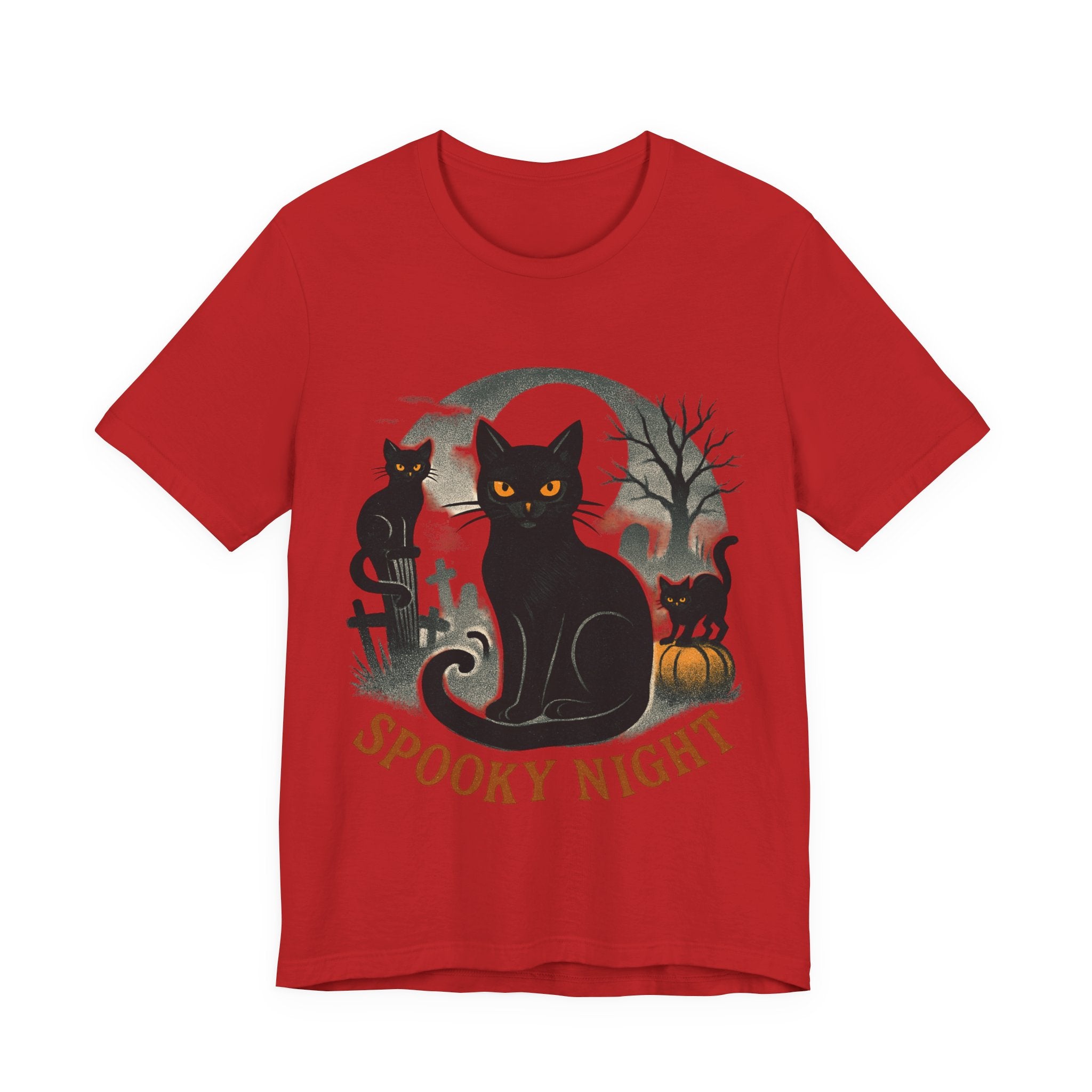 Halloween Black Cat Tee Unisex Jersey Short Sleeve Tee