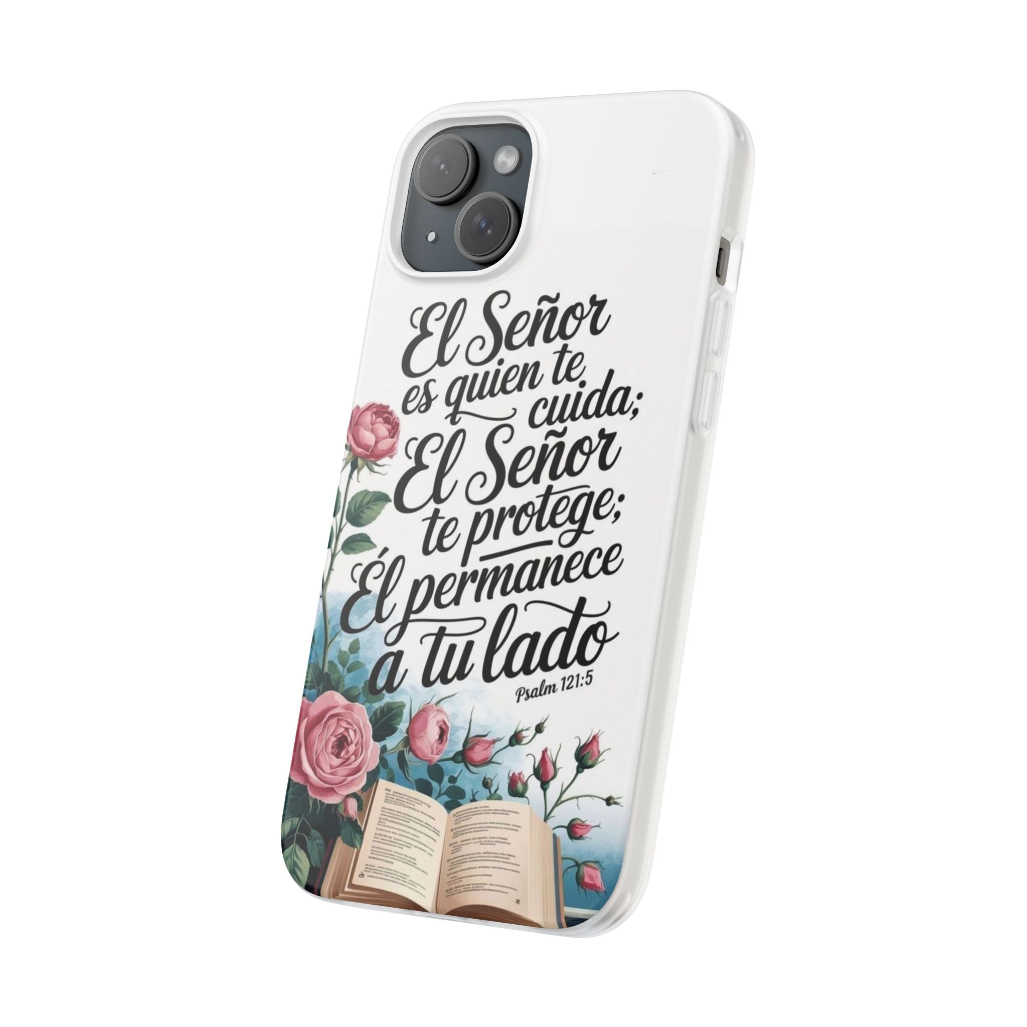Inspirational Phone Case with Psalm 121:5 Quote, Flexi Case for Protection, Bible Verse Case, Gift for Faith Lovers, Spiritual Décor