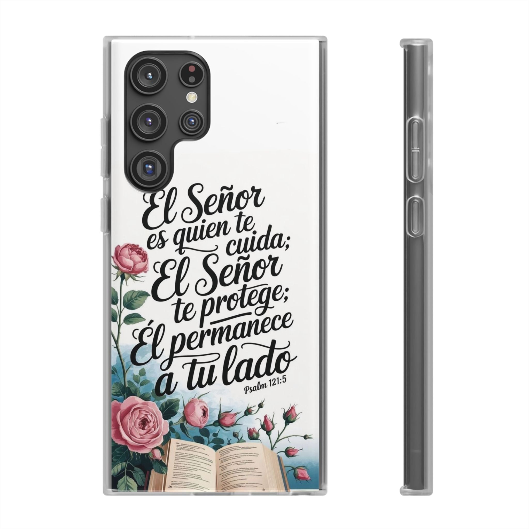 Inspirational Phone Case with Psalm 121:5 Quote, Flexi Case for Protection, Bible Verse Case, Gift for Faith Lovers, Spiritual Décor