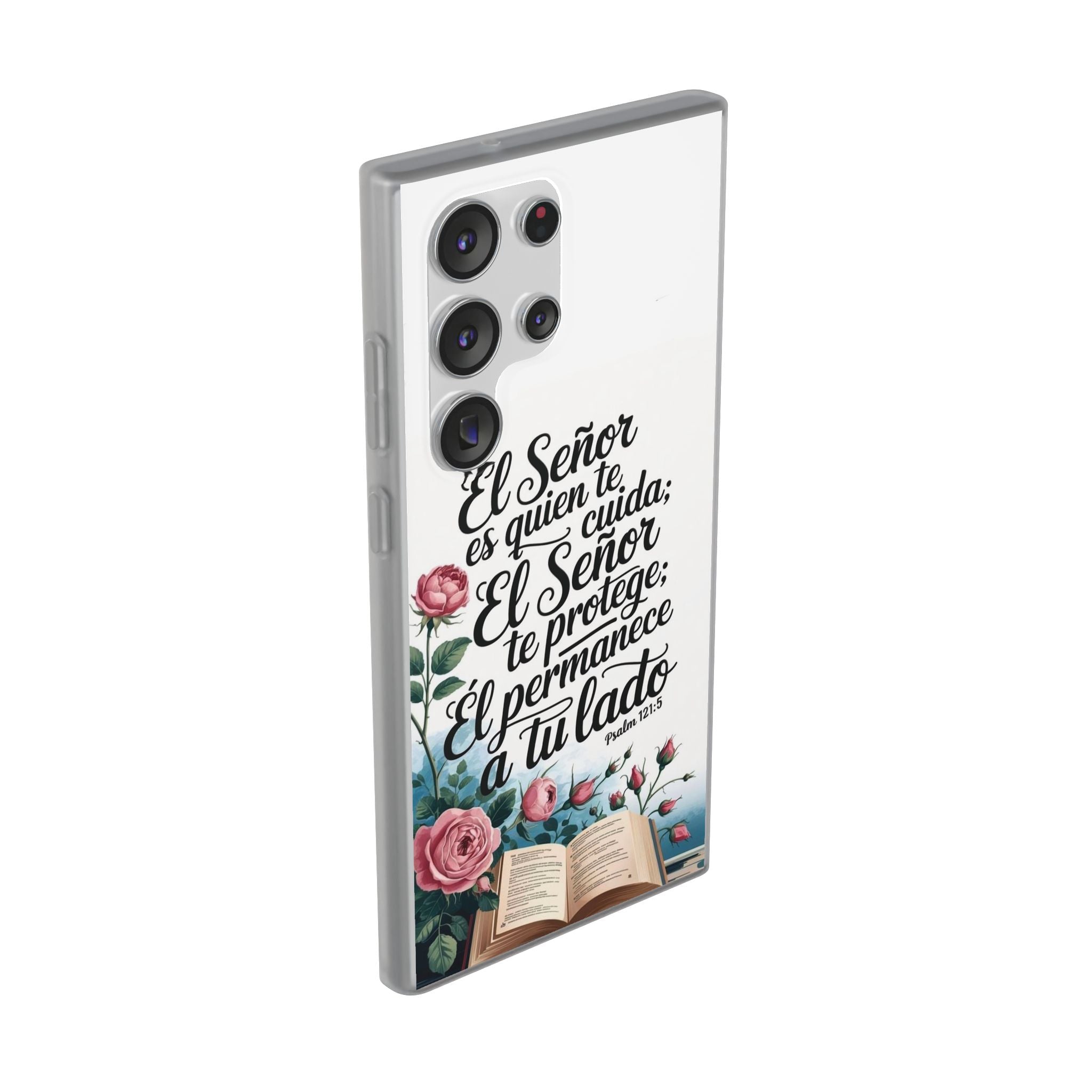Inspirational Phone Case with Psalm 121:5 Quote, Flexi Case for Protection, Bible Verse Case, Gift for Faith Lovers, Spiritual Décor