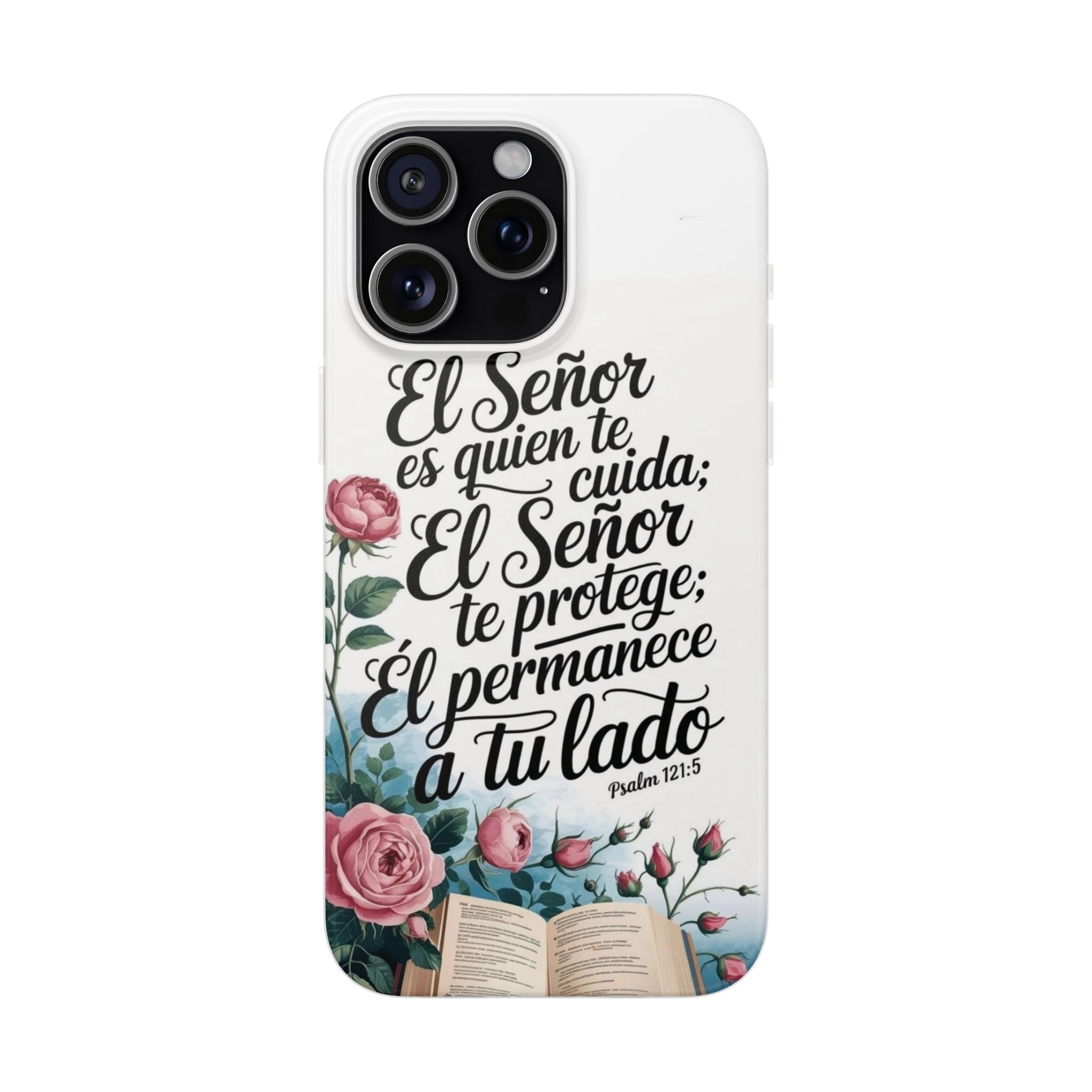 Inspirational Phone Case with Psalm 121:5 Quote, Flexi Case for Protection, Bible Verse Case, Gift for Faith Lovers, Spiritual Décor