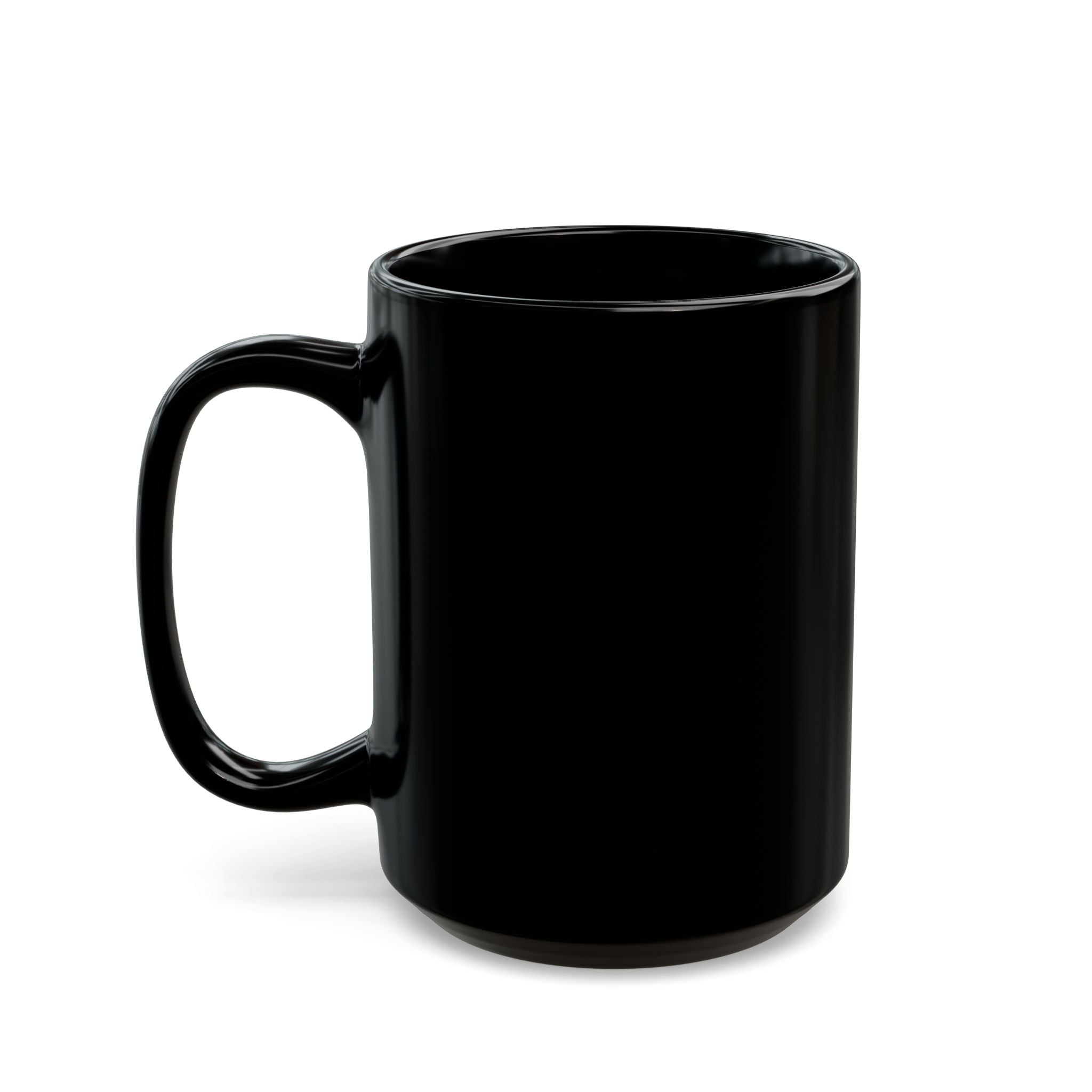 Elegant Black Mug with Floral Design, Islamic Mug, Spiritual Gift, Coffee Cup, Home Decor