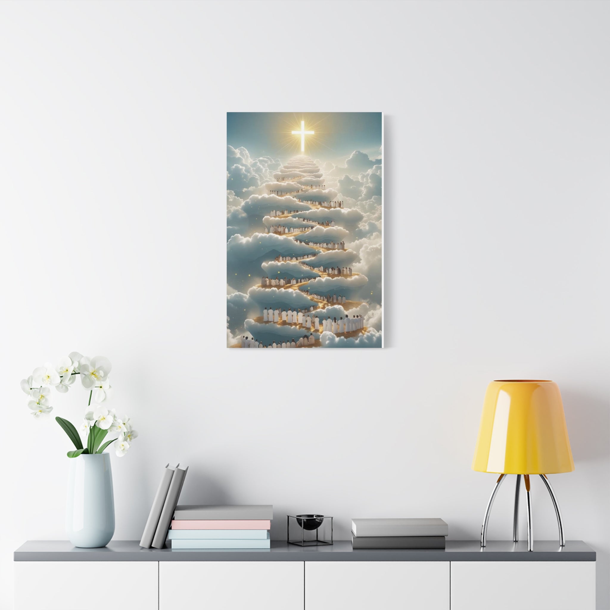 Heavenly Cloud Canvas Art, Spiritual Wall Decor, Christian Home Accent, Inspirational Gift, Faith-Inspired Artwork