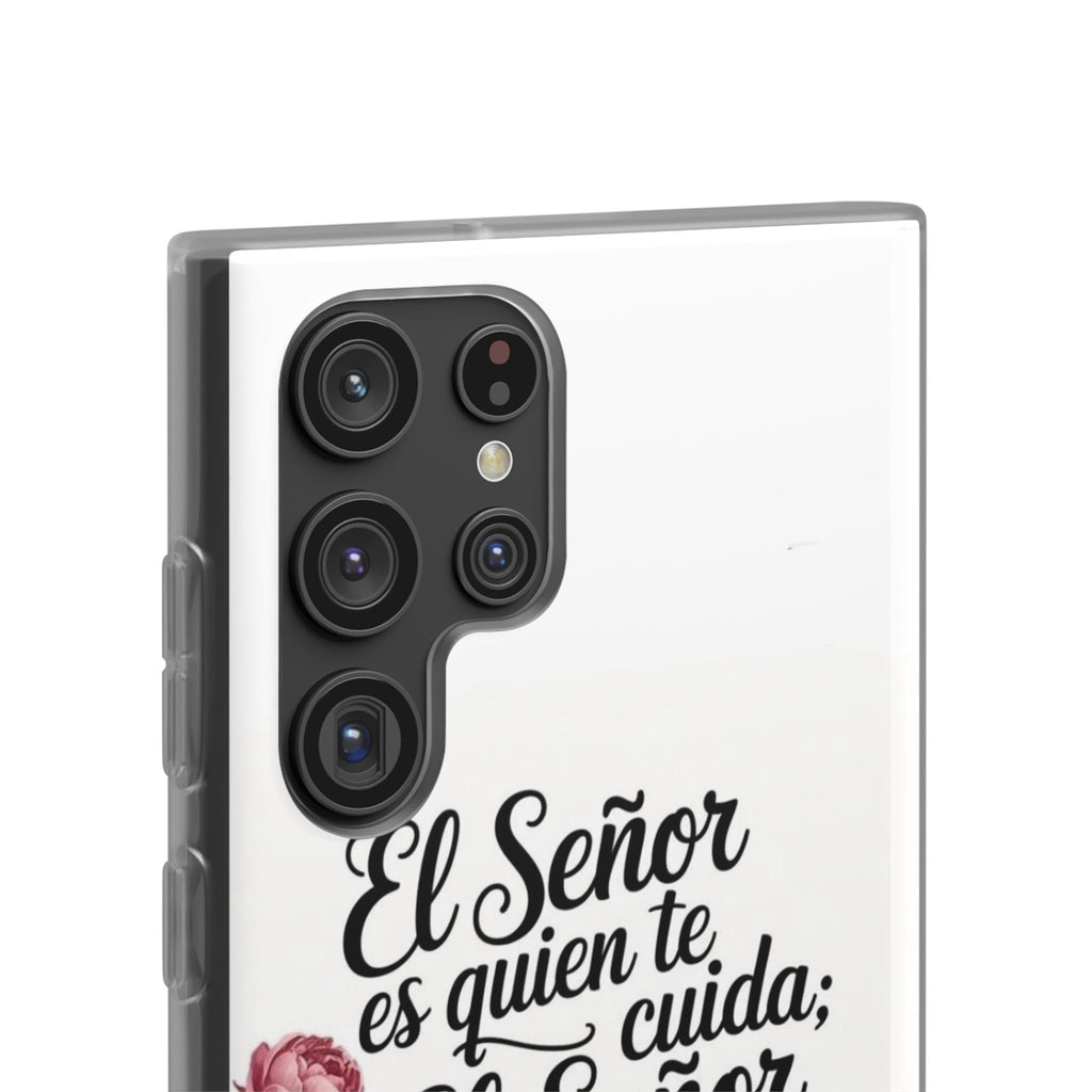 Inspirational Phone Case with Psalm 121:5 Quote, Flexi Case for Protection, Bible Verse Case, Gift for Faith Lovers, Spiritual Décor