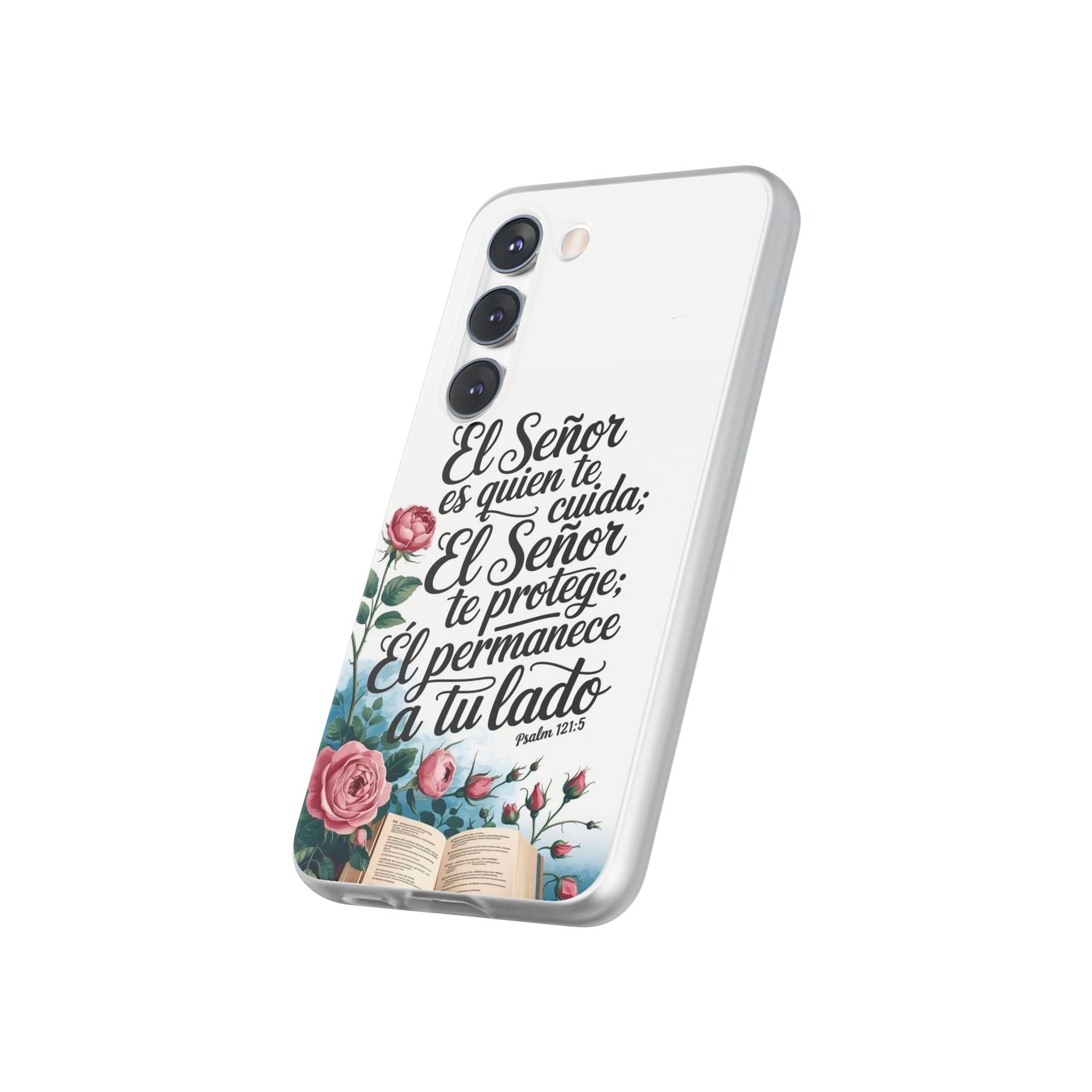 Inspirational Phone Case with Psalm 121:5 Quote, Flexi Case for Protection, Bible Verse Case, Gift for Faith Lovers, Spiritual Décor