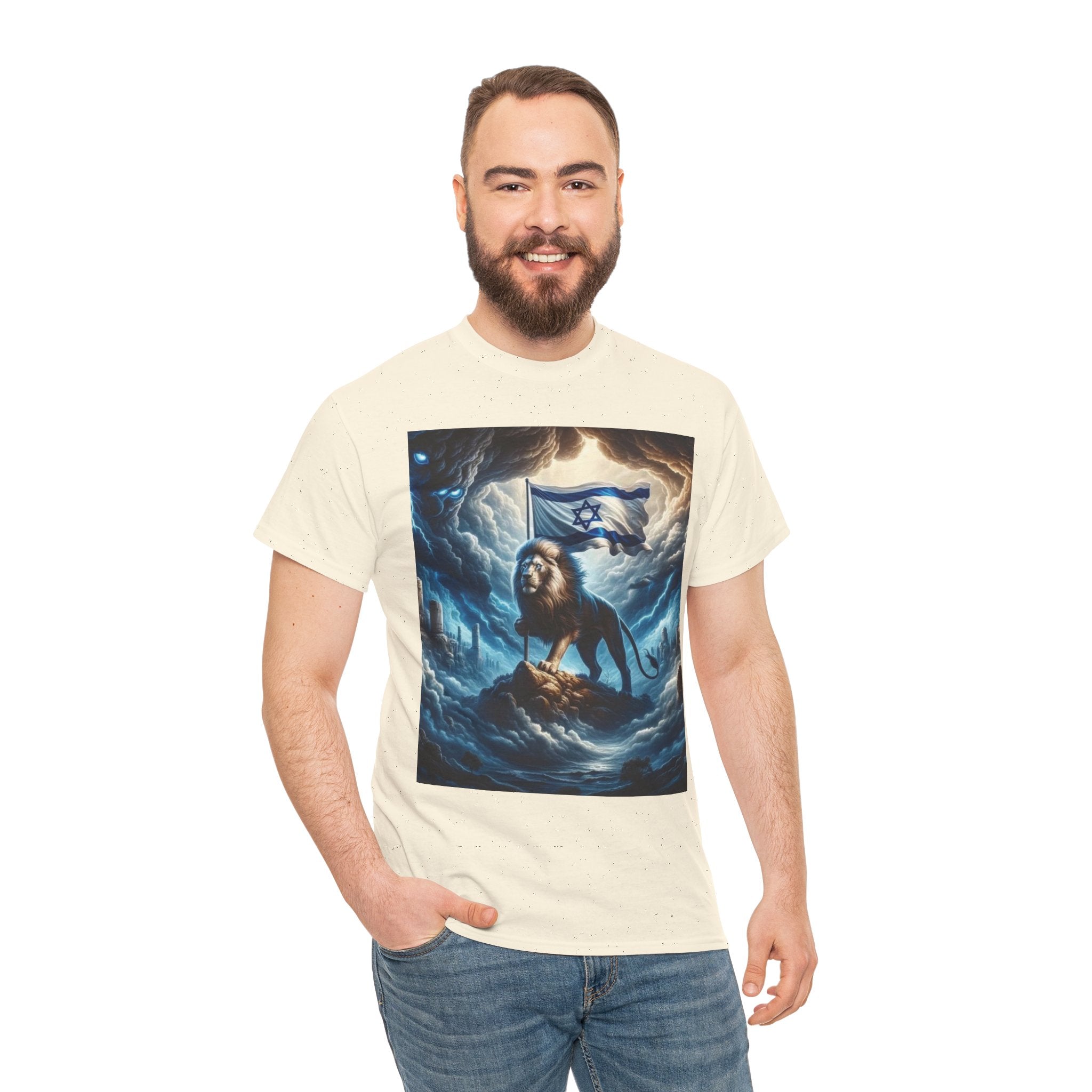 Majestic Lion Unisex Heavy Cotton Tee - Inspirational Apparel, Gift for Animal Lovers, Graphic Tee, Unique T-Shirt, Casual Wear