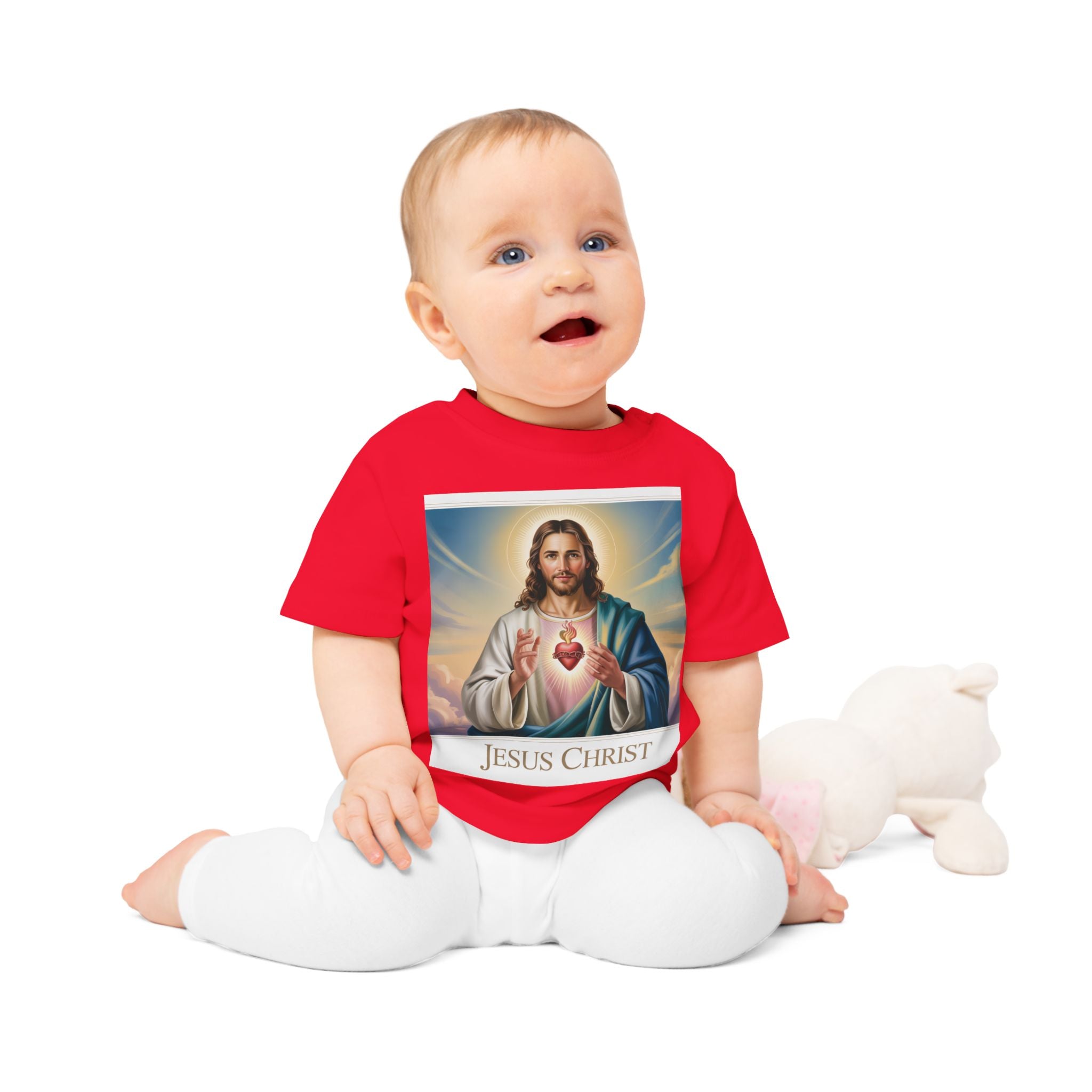 Jesus Christ Baby T-Shirt, Cute Christening Outfit, Infant Religious Apparel, Baby Shower Gift, First Communion Top