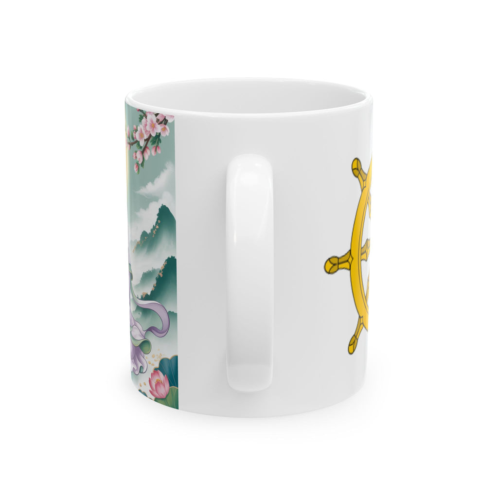 Serene Guan Yin/Avalokiteshvara Ceramic Mug - Perfect Gift for Mindfulness, Tea Lovers, Inspirational Decor, Buddhist Art, Meditation Enthusiasts