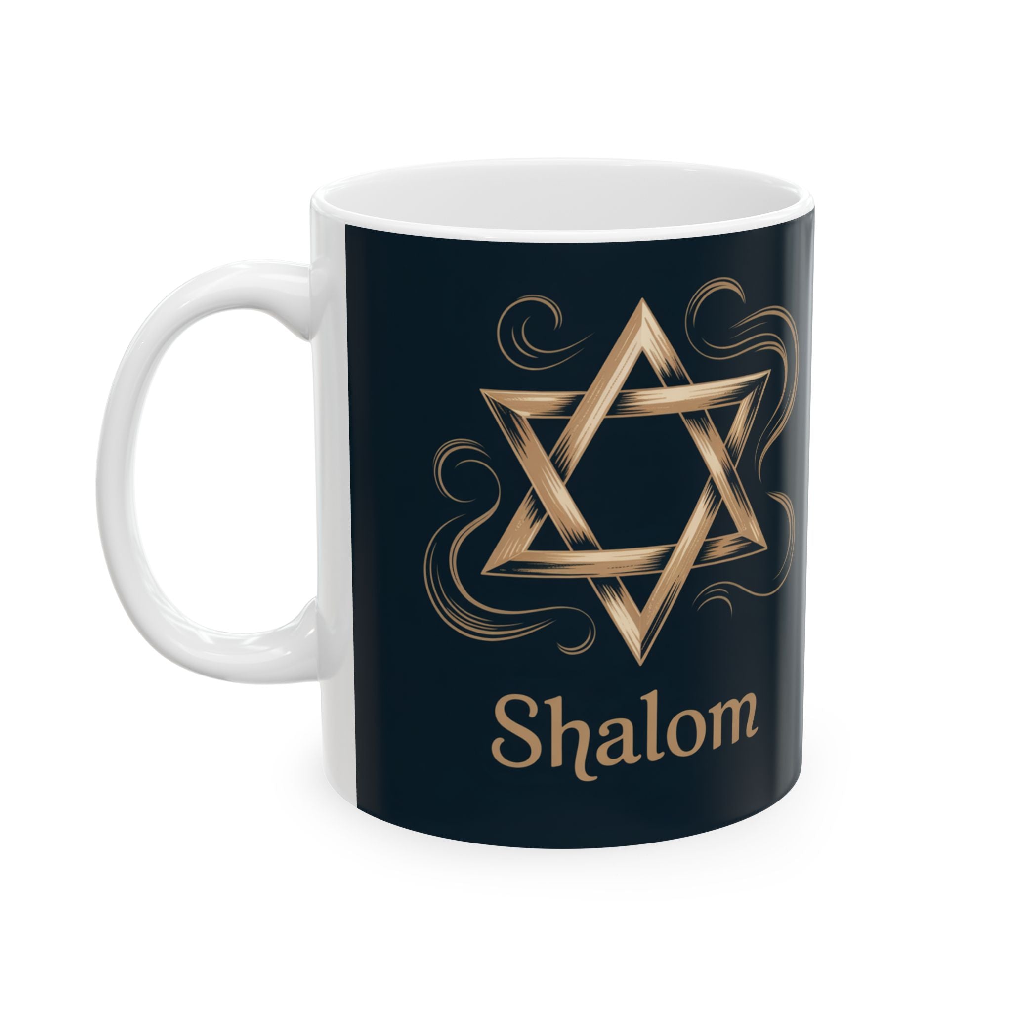 Ceramic Hanukkah Mug, Holiday Gift for Mom, Jewish Celebration, 11oz 15oz, Festive Drinkware, Menorah Design