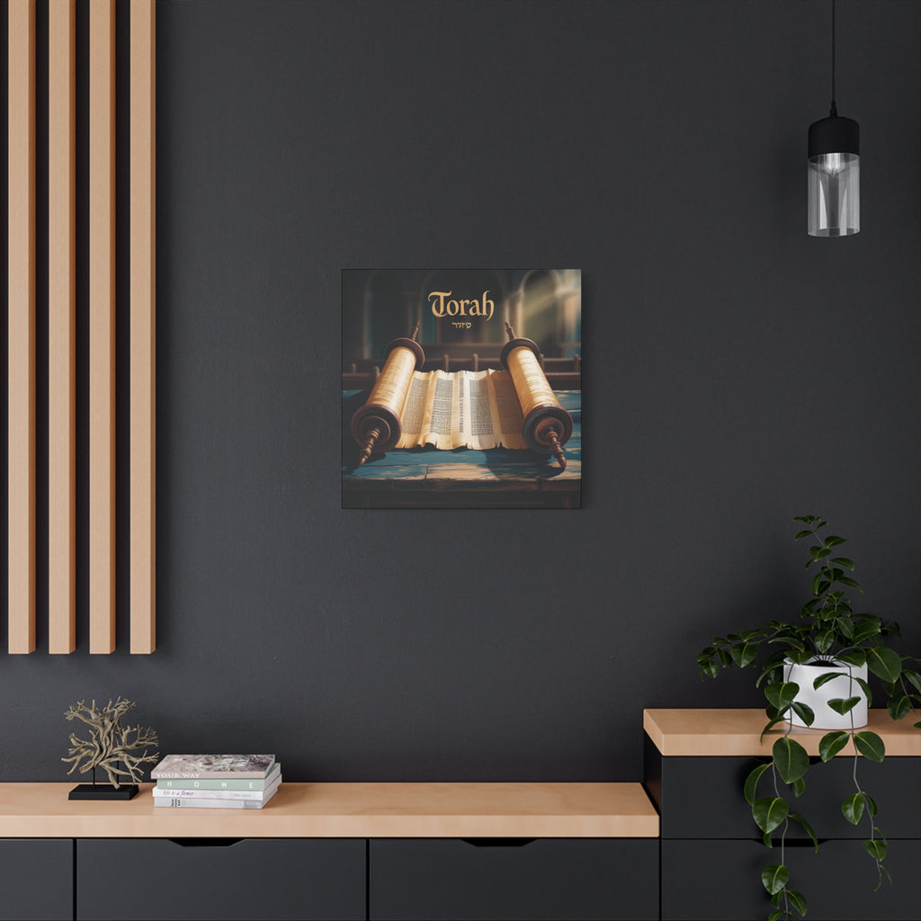 Torah Canvas Wall Art, Spiritual Home Decor, Jewish Gift, Torah Scroll Print, Religious Art, Art for Celebrations