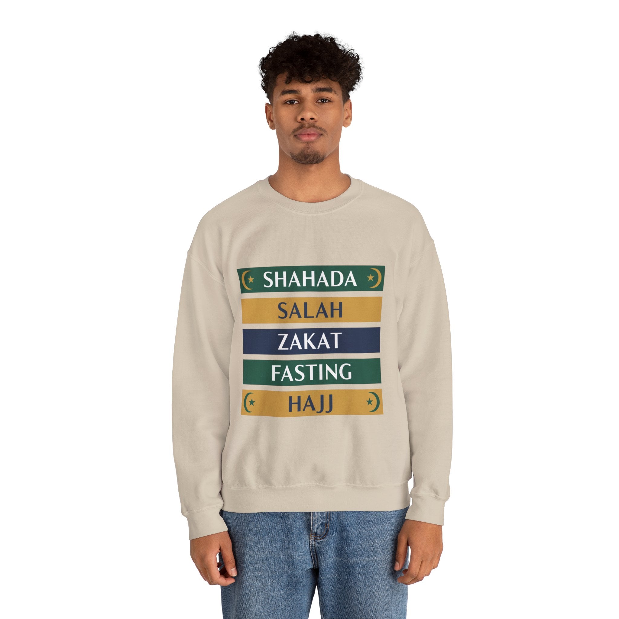 Islamic Pillars Sweatshirt — Shahada, Salah, Zakat, Fasting, Hajj Crewneck