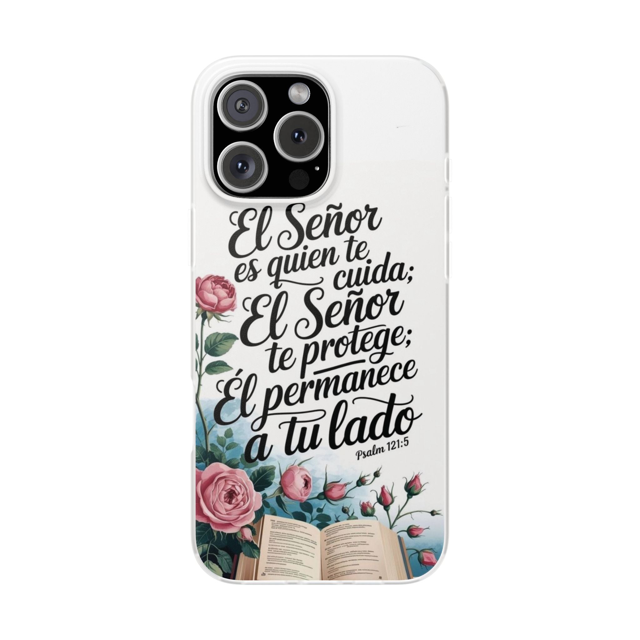 Inspirational Phone Case with Psalm 121:5 Quote, Flexi Case for Protection, Bible Verse Case, Gift for Faith Lovers, Spiritual Décor