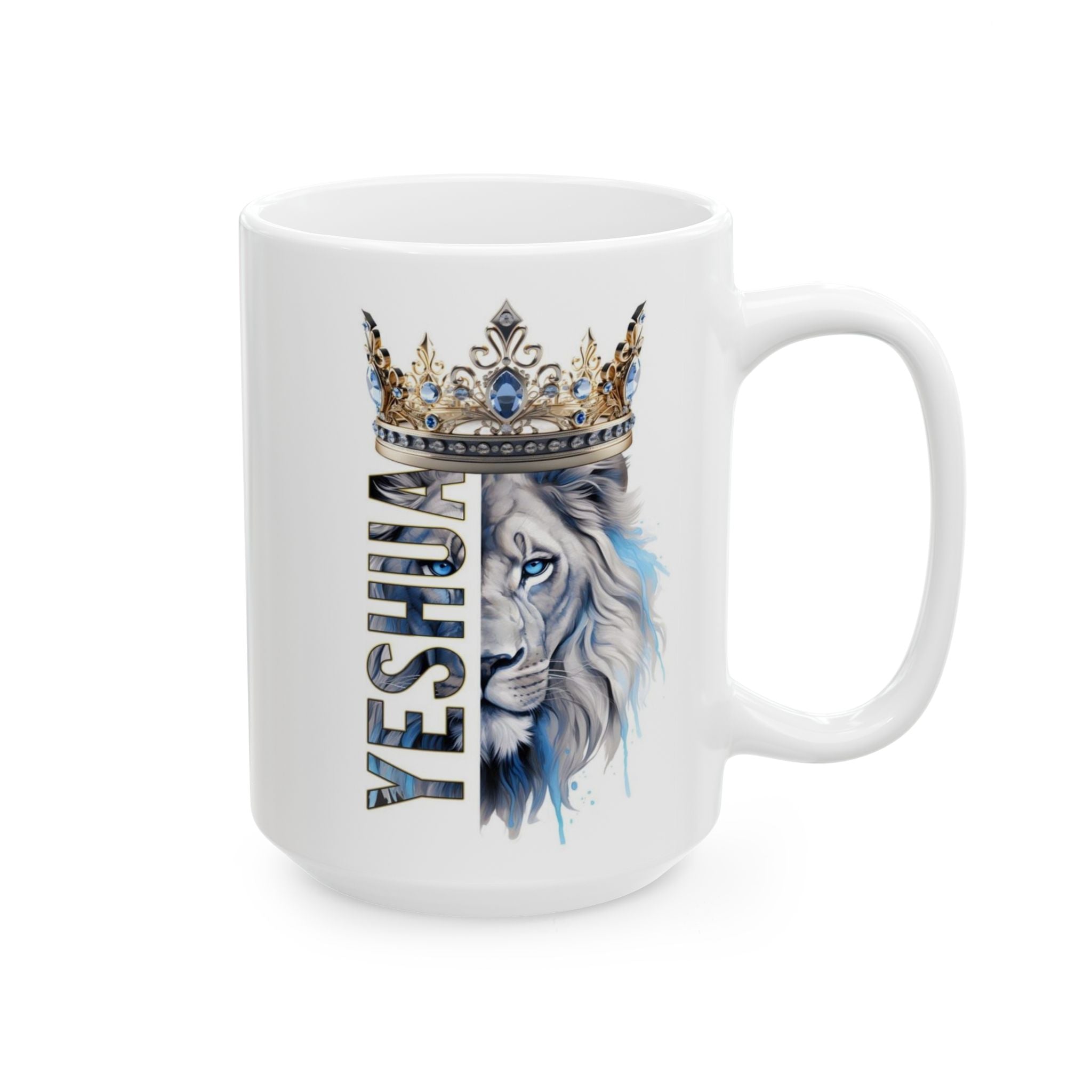 Ceramic Mug – 'Peace, Patience, Strength, Power' Boho Lion Design (11oz & 15oz)