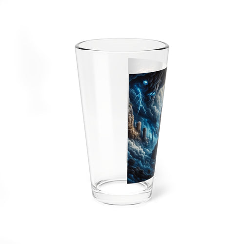 16oz Artistic Mixing Glass with Dramatic Lion Design, Unique Barware, Home Decor, Gift for Lion Lovers, Israel Theme, Special Occasions