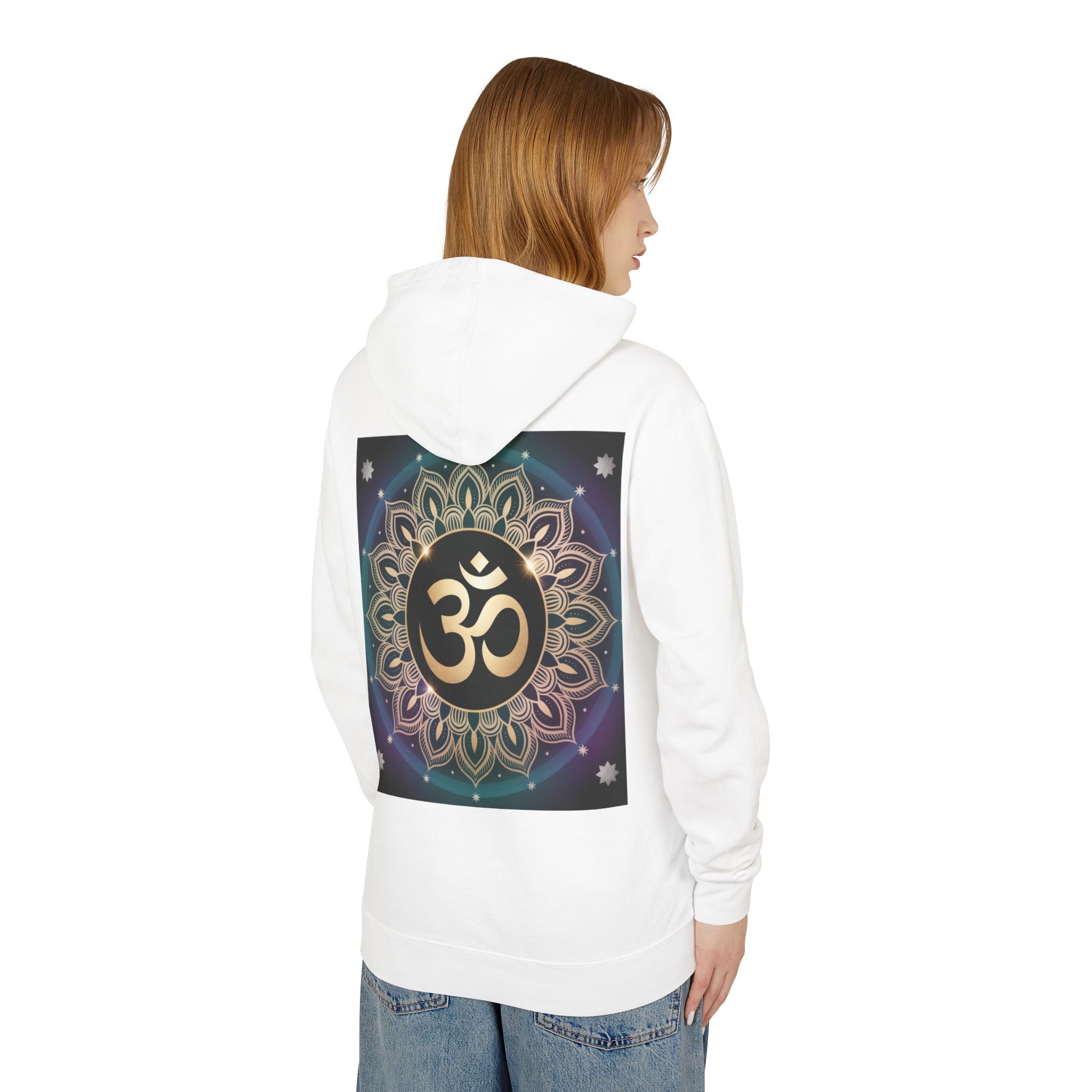 Spiritual Unisex Hoodie, Inspirational Hooded Sweatshirt, Yoga Apparel, Meditation Fashion, Ganesh and Om Design