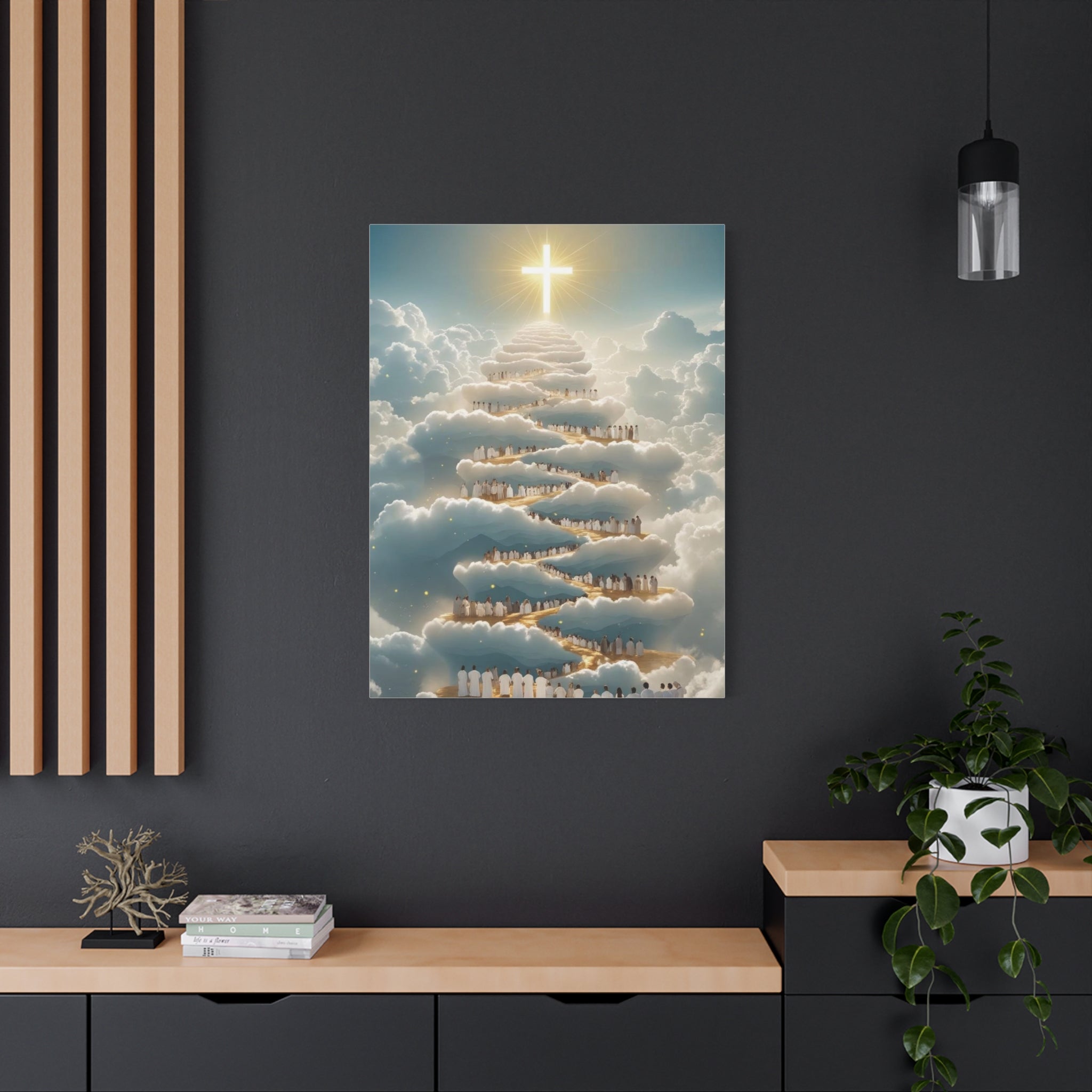 Heavenly Cloud Canvas Art, Spiritual Wall Decor, Christian Home Accent, Inspirational Gift, Faith-Inspired Artwork