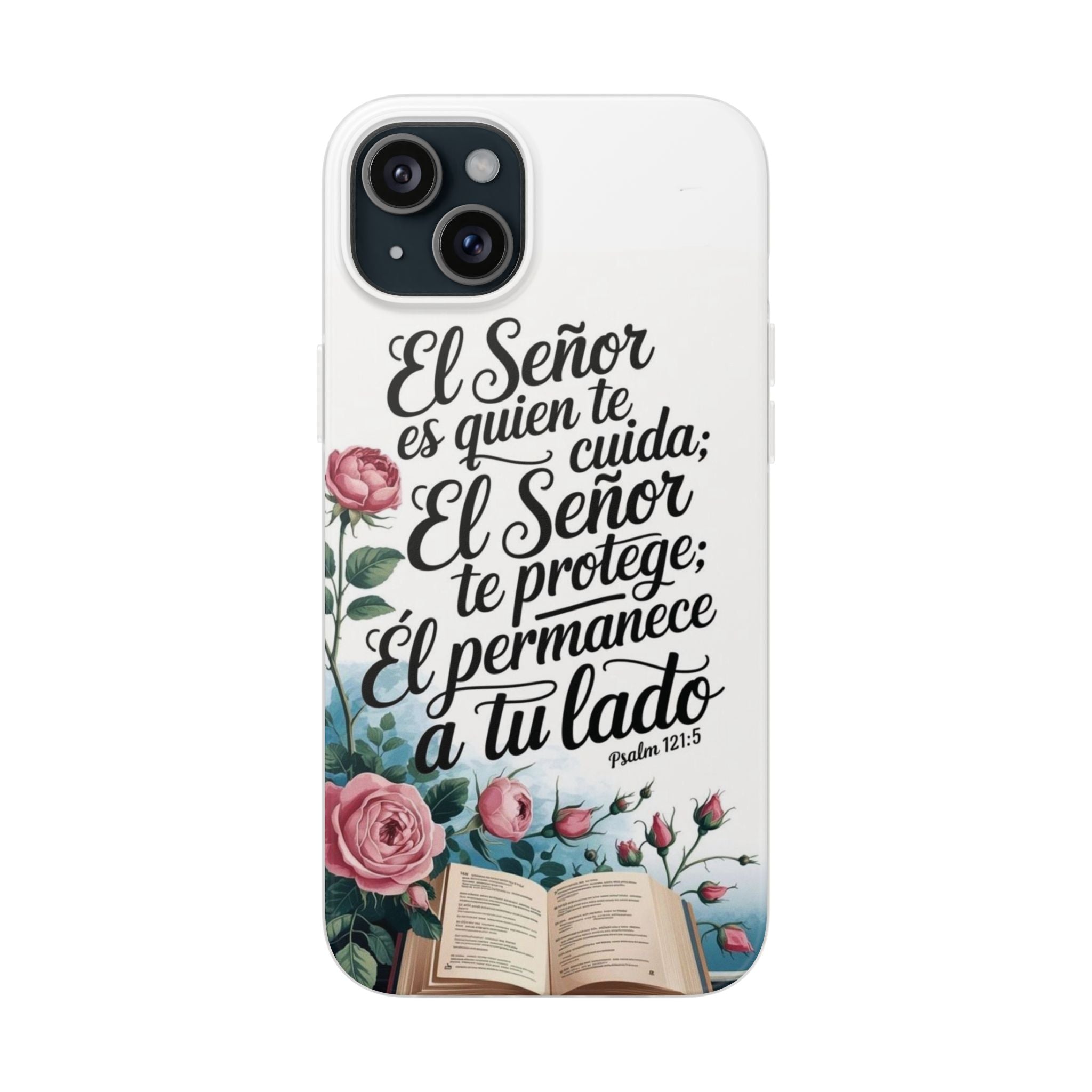 Inspirational Phone Case with Psalm 121:5 Quote, Flexi Case for Protection, Bible Verse Case, Gift for Faith Lovers, Spiritual Décor