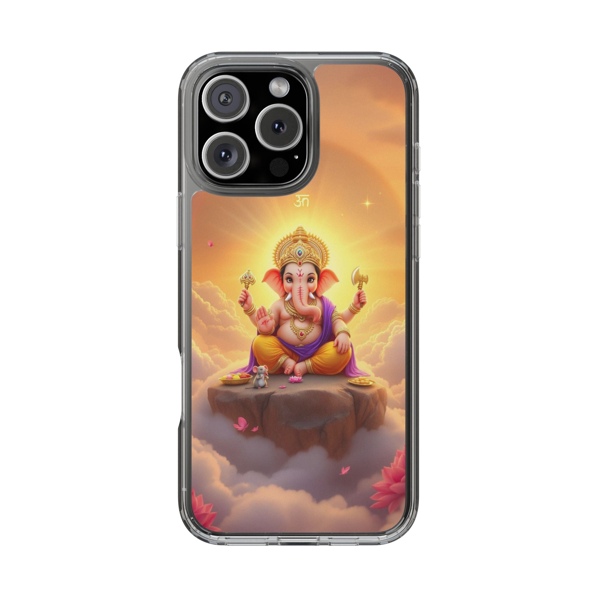 Ganesh Clear Phone Case, Spiritual iPhone Cover, Hindu God Phone Protector, Gift for Her, Boho Phone Accessories