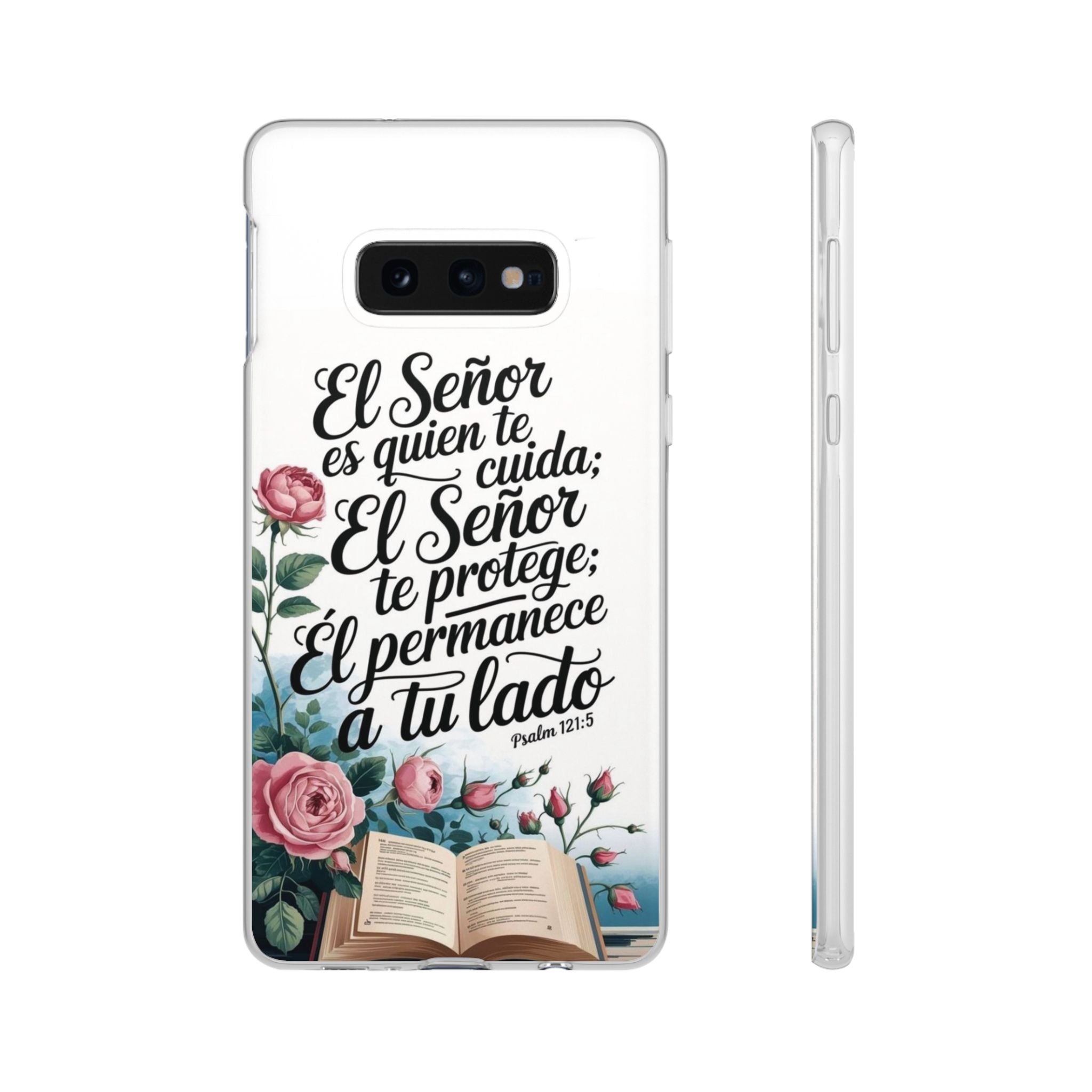 Inspirational Phone Case with Psalm 121:5 Quote, Flexi Case for Protection, Bible Verse Case, Gift for Faith Lovers, Spiritual Décor