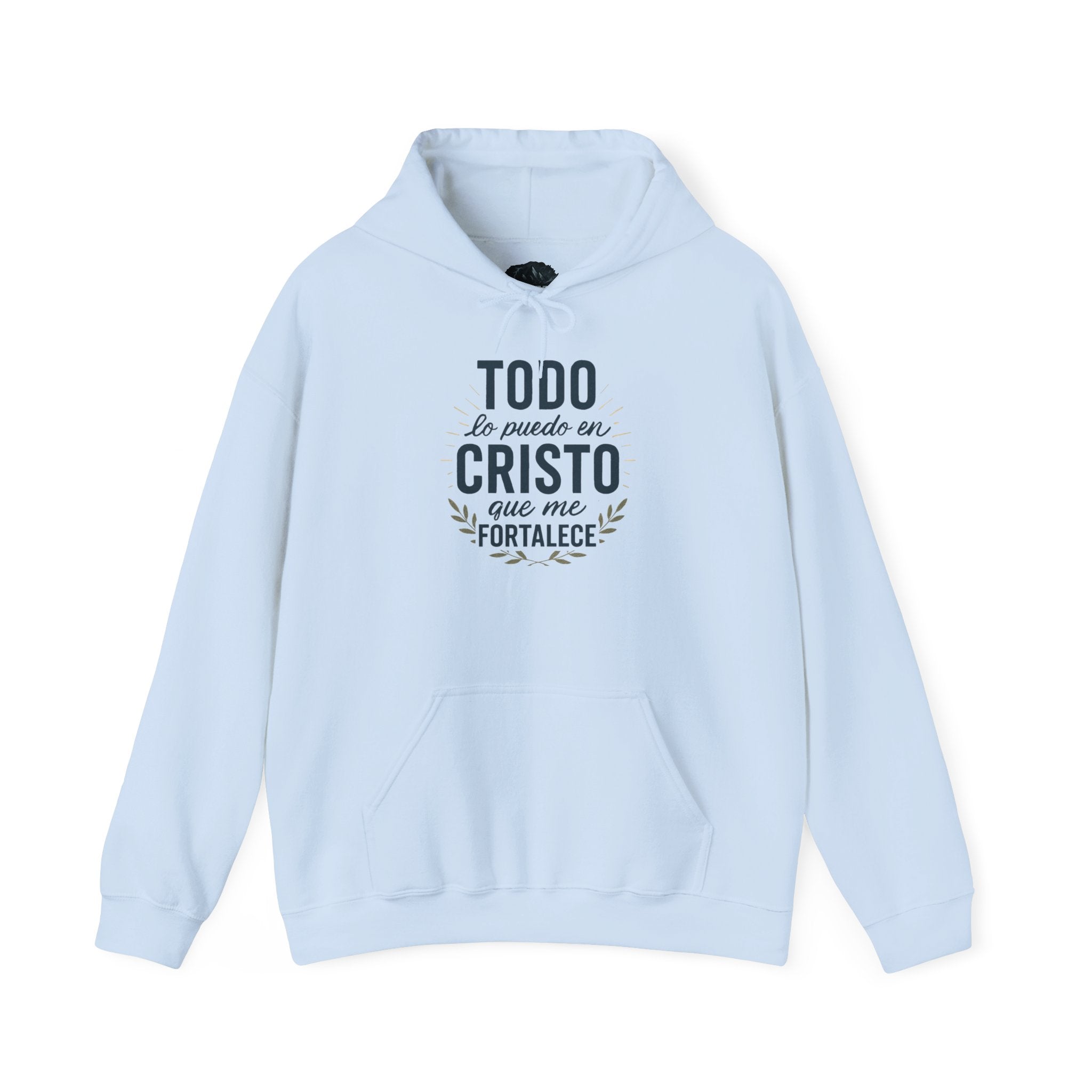 Christian Hoodie - "Todo lo puedo en Cristo" / "Dios te bendiga" Inspirational Spanish Pullover