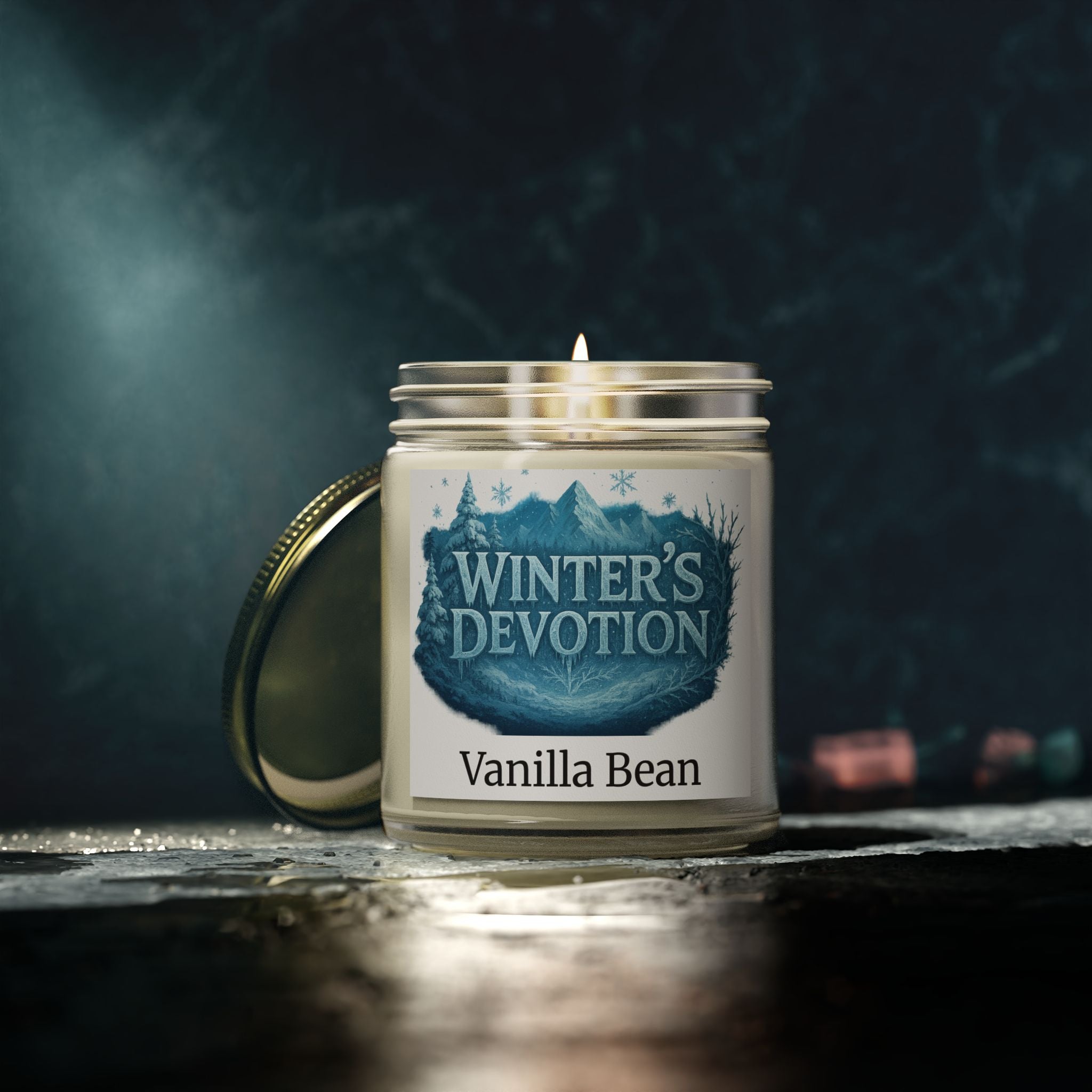 Warm Winter's Devotion Scented Candle - Coconut Apricot Wax, Cozy Home Fragrance, Gift for Holidays, Relaxation