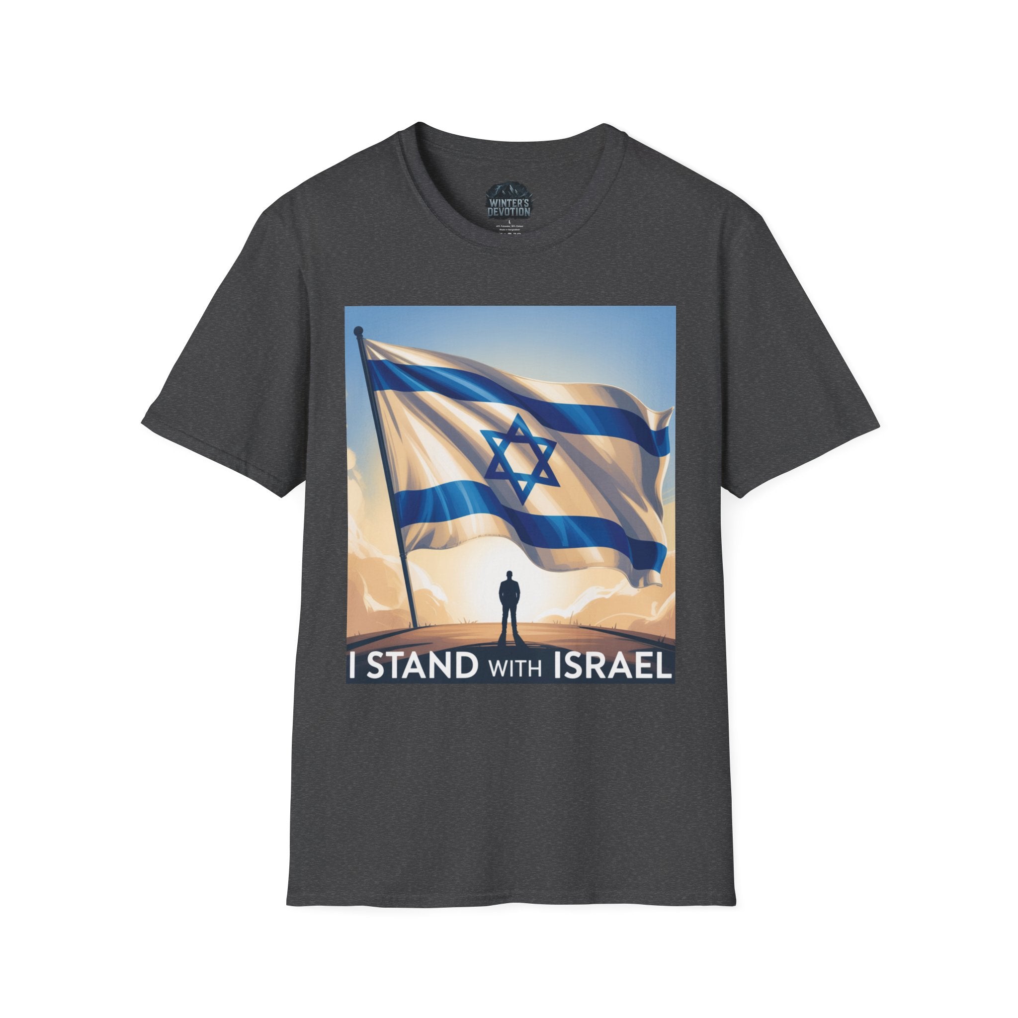 I Stand with Israel Unisex Softstyle T-Shirt, Patriotic Tee, Support Shirt, Gift for Activists, Israel Pride Apparel