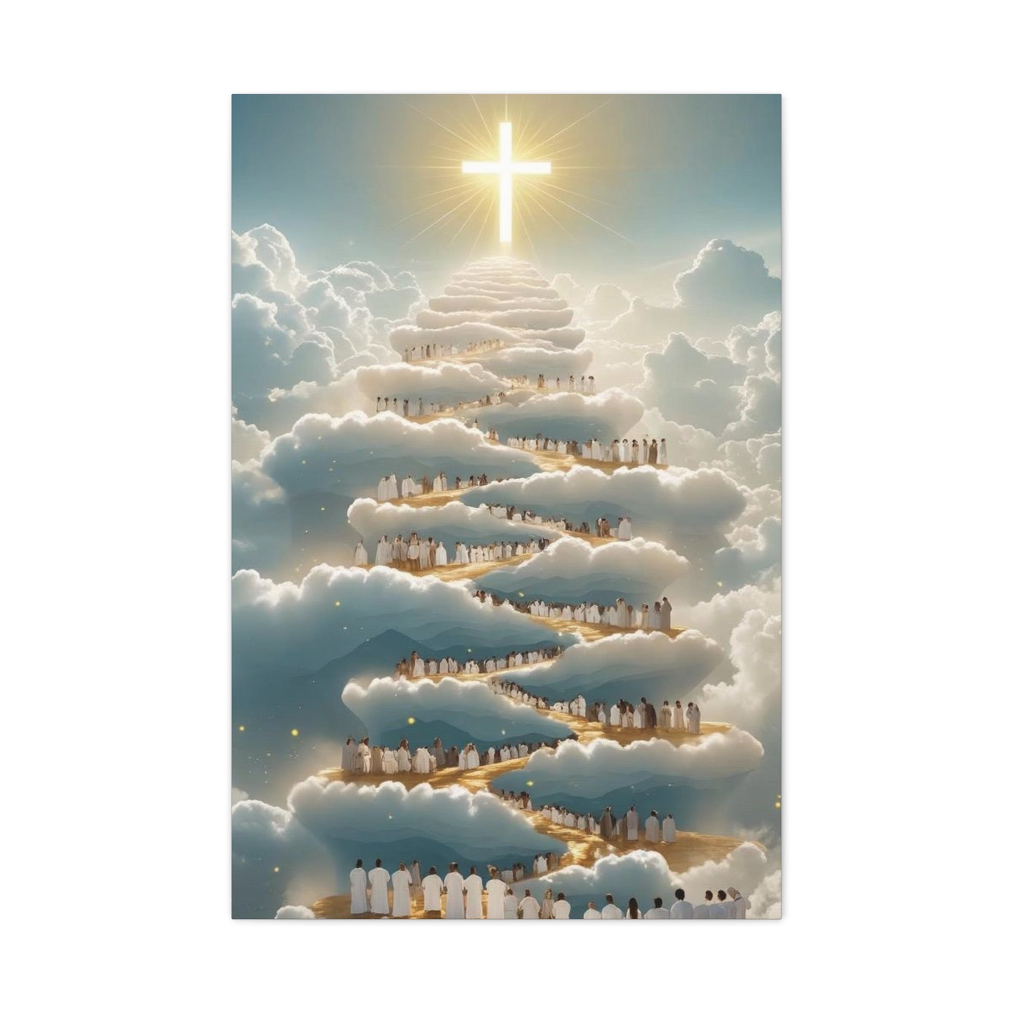 Heavenly Cloud Canvas Art, Spiritual Wall Decor, Christian Home Accent, Inspirational Gift, Faith-Inspired Artwork