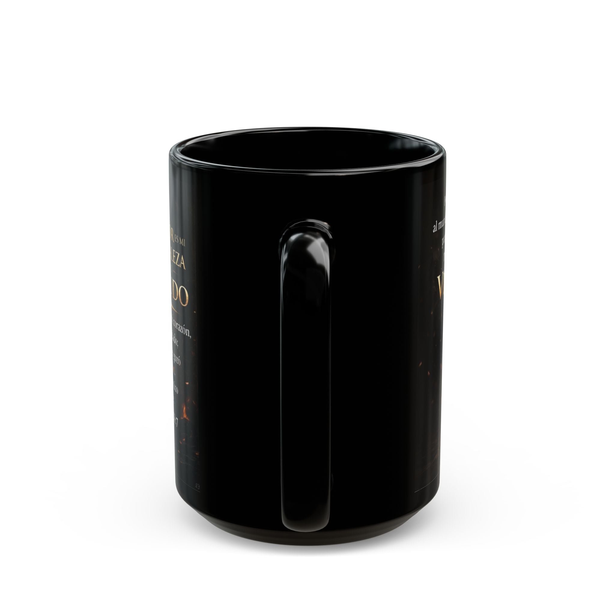 Religious Mug - "El Señor es mi Fortaleza y mi Escudo" Spanish Scripture Coffee Mug (Black, 11oz/15oz)