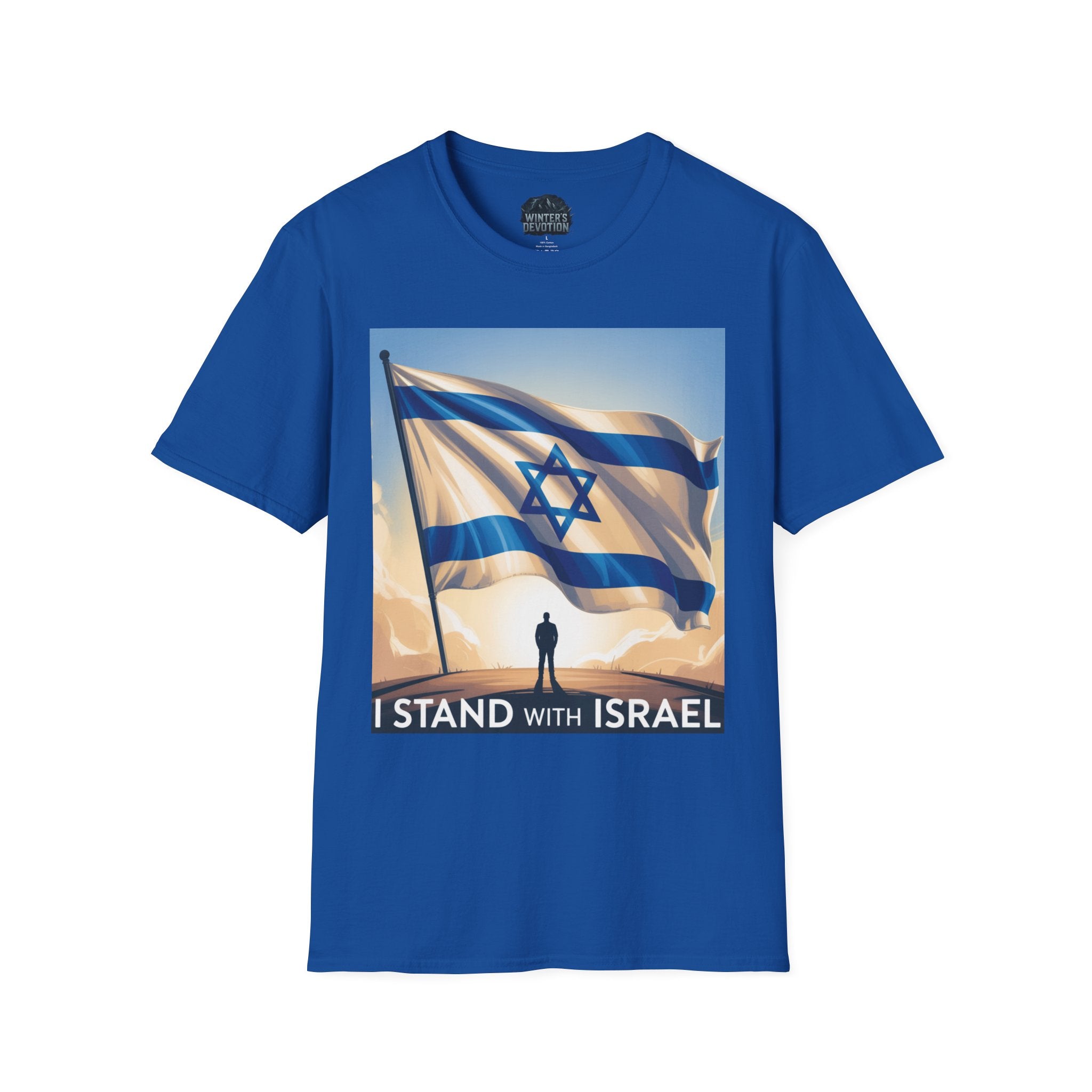 I Stand with Israel Unisex Softstyle T-Shirt, Patriotic Tee, Support Shirt, Gift for Activists, Israel Pride Apparel