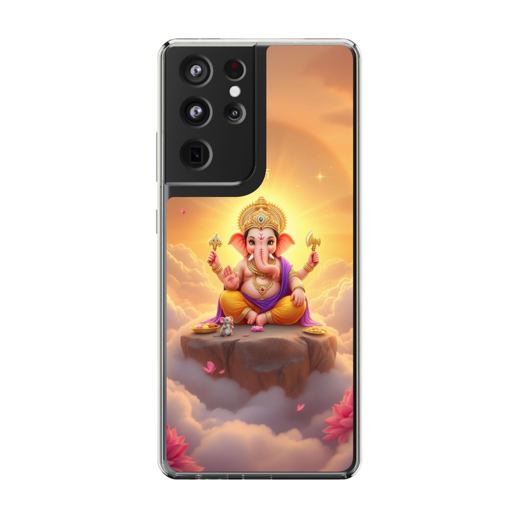 Ganesh Clear Phone Case, Spiritual iPhone Cover, Hindu God Phone Protector, Gift for Her, Boho Phone Accessories