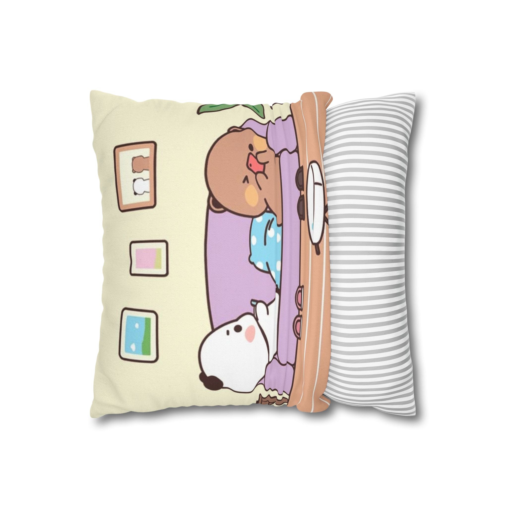 Camping-Themed Pillowcase, Cozy Bedroom Decor, Cute Forest Animals, Ideal for Gifts, Kid's Room, Outdoor Lovers