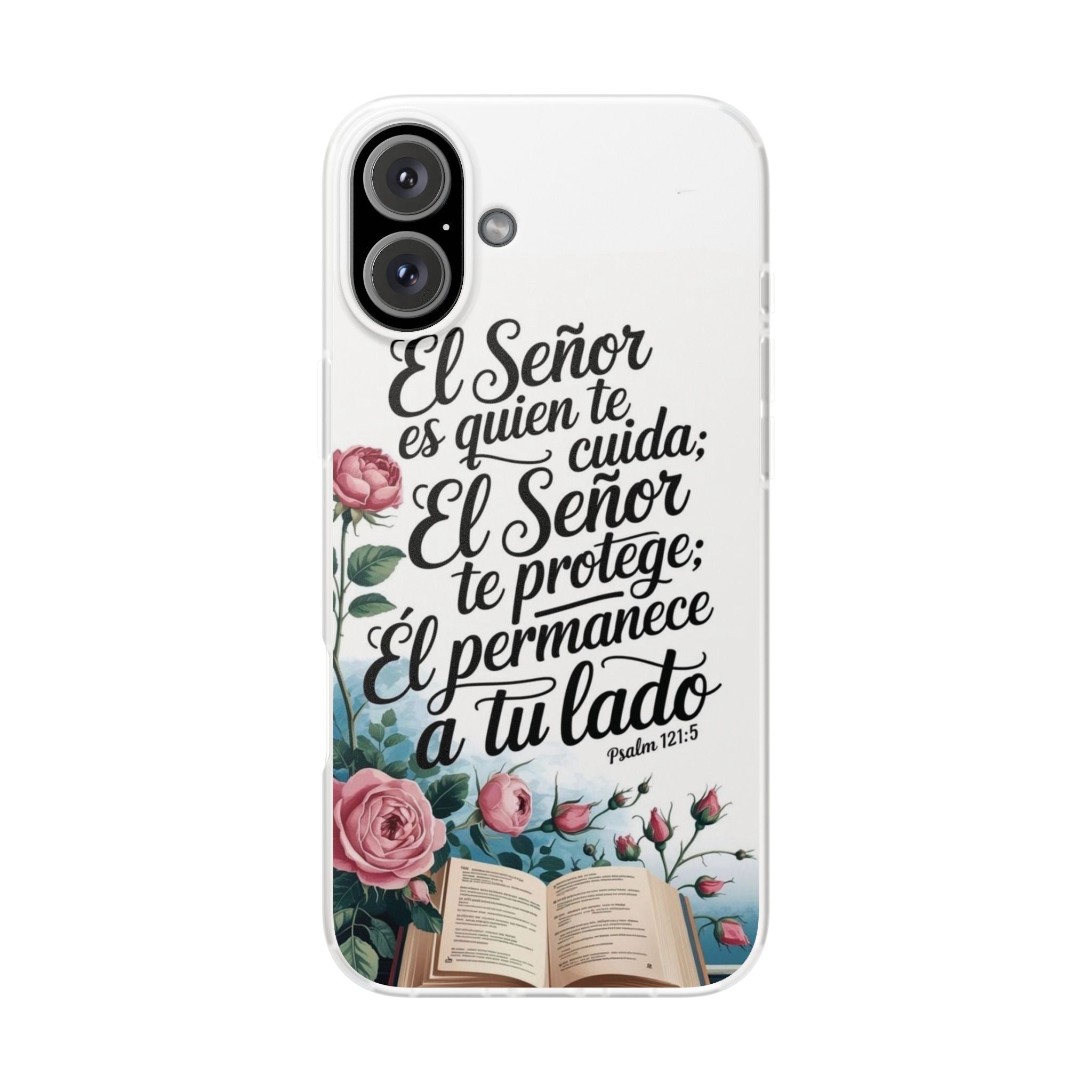 Inspirational Phone Case with Psalm 121:5 Quote, Flexi Case for Protection, Bible Verse Case, Gift for Faith Lovers, Spiritual Décor
