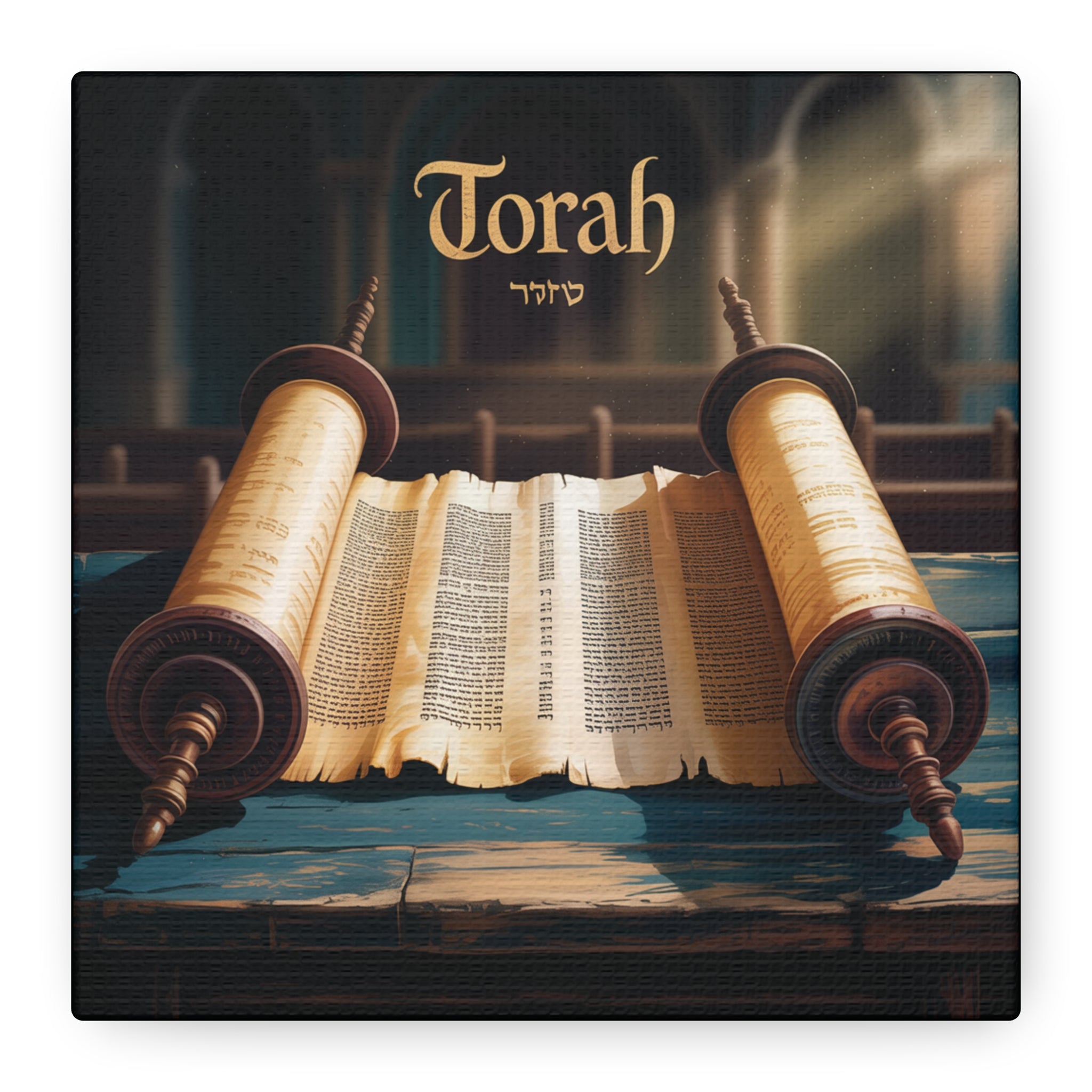 Torah Canvas Wall Art, Spiritual Home Decor, Jewish Gift, Torah Scroll Print, Religious Art, Art for Celebrations