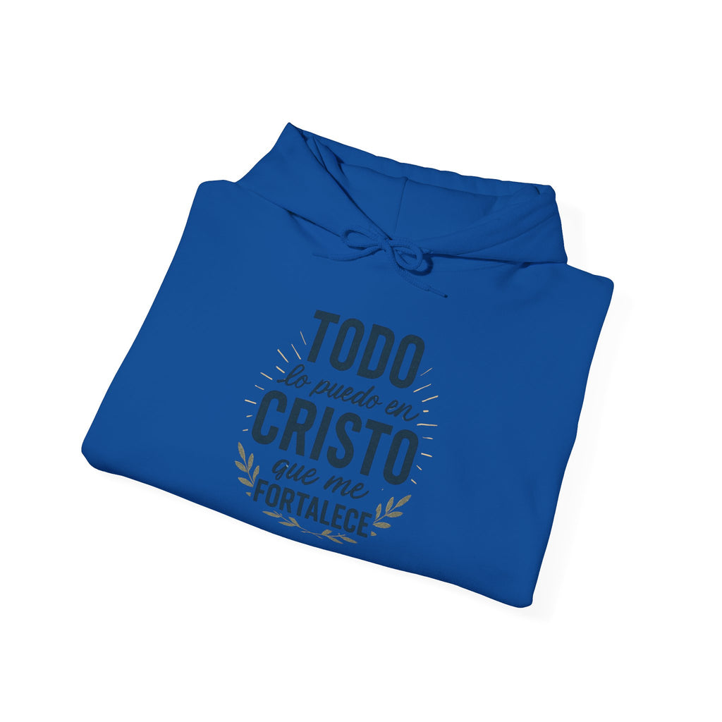 Christian Hoodie - "Todo lo puedo en Cristo" / "Dios te bendiga" Inspirational Spanish Pullover