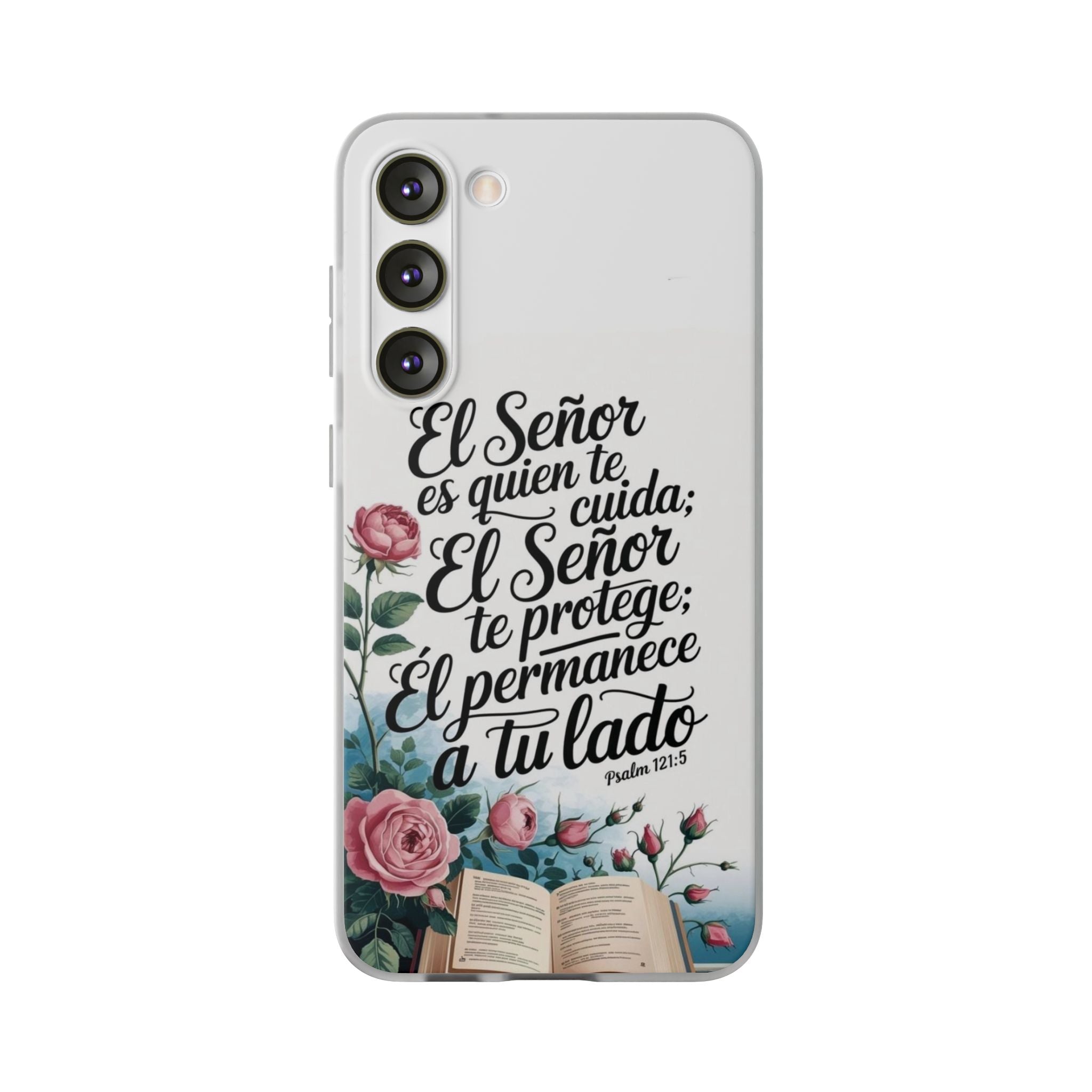 Inspirational Phone Case with Psalm 121:5 Quote, Flexi Case for Protection, Bible Verse Case, Gift for Faith Lovers, Spiritual Décor