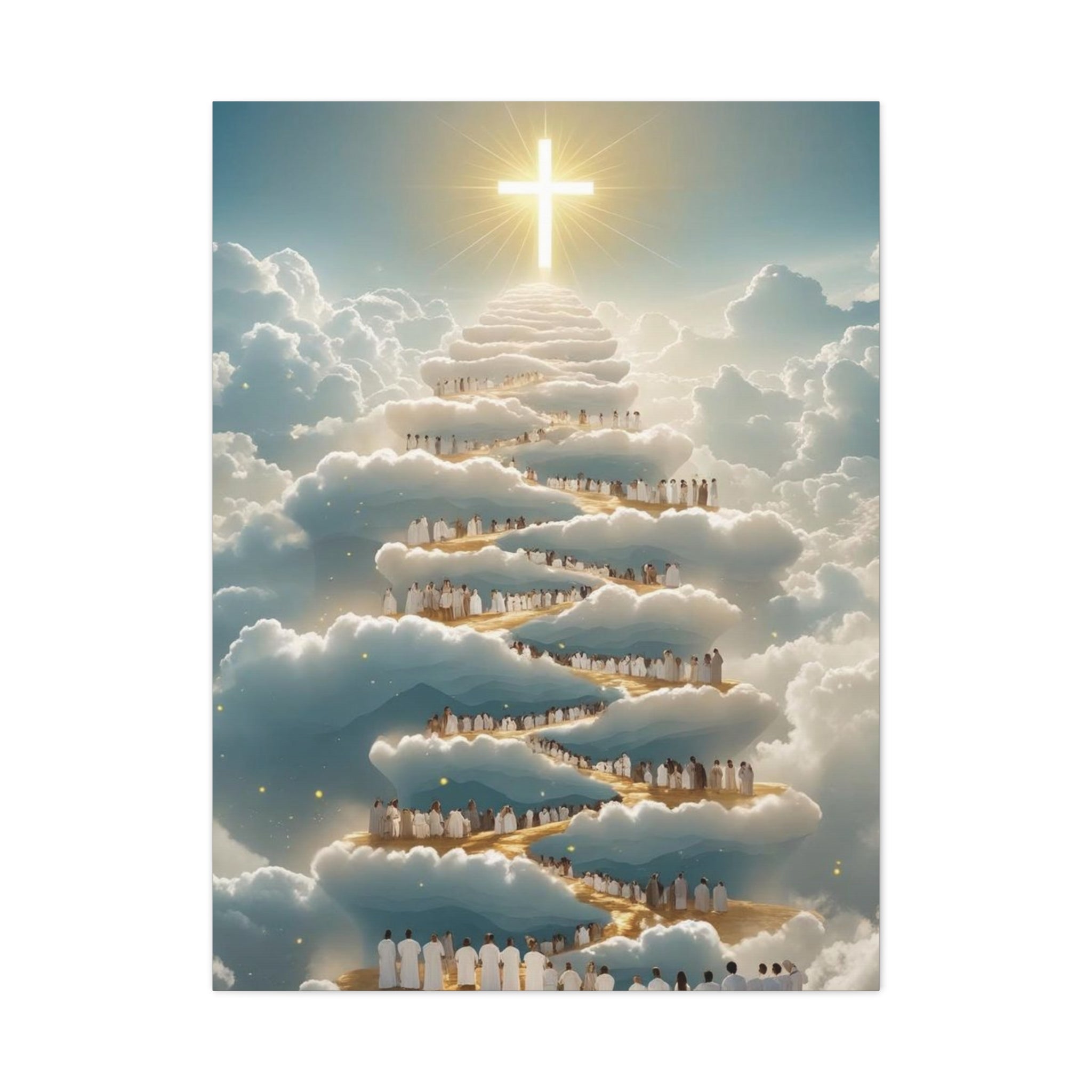 Heavenly Cloud Canvas Art, Spiritual Wall Decor, Christian Home Accent, Inspirational Gift, Faith-Inspired Artwork