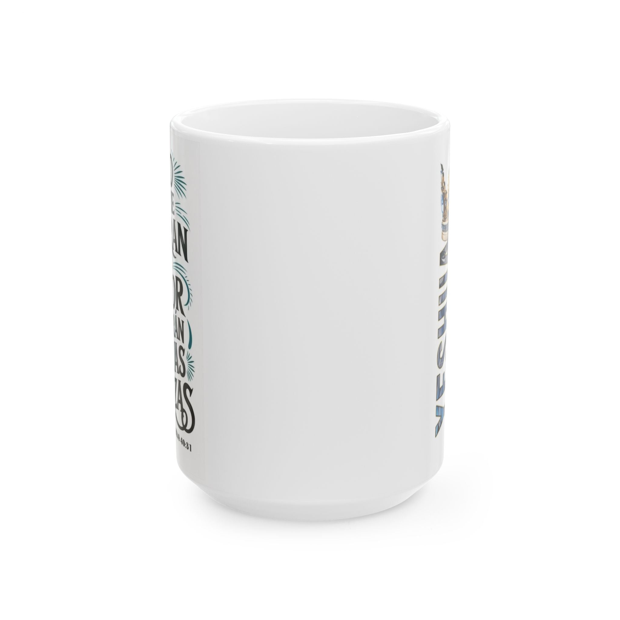 Ceramic Mug – 'Peace, Patience, Strength, Power' Boho Lion Design (11oz & 15oz)