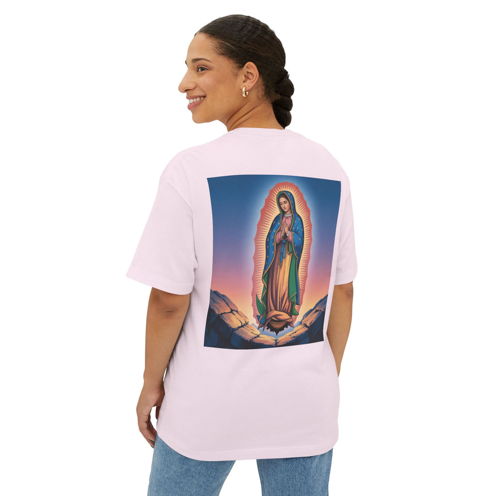 Spiritual Oversized Tee - Vintage Jesus & Virgin Mary Graphic Tee, Faith-Based Fashion, Unisex Gift, Christian Apparel, Nostalgic Tee