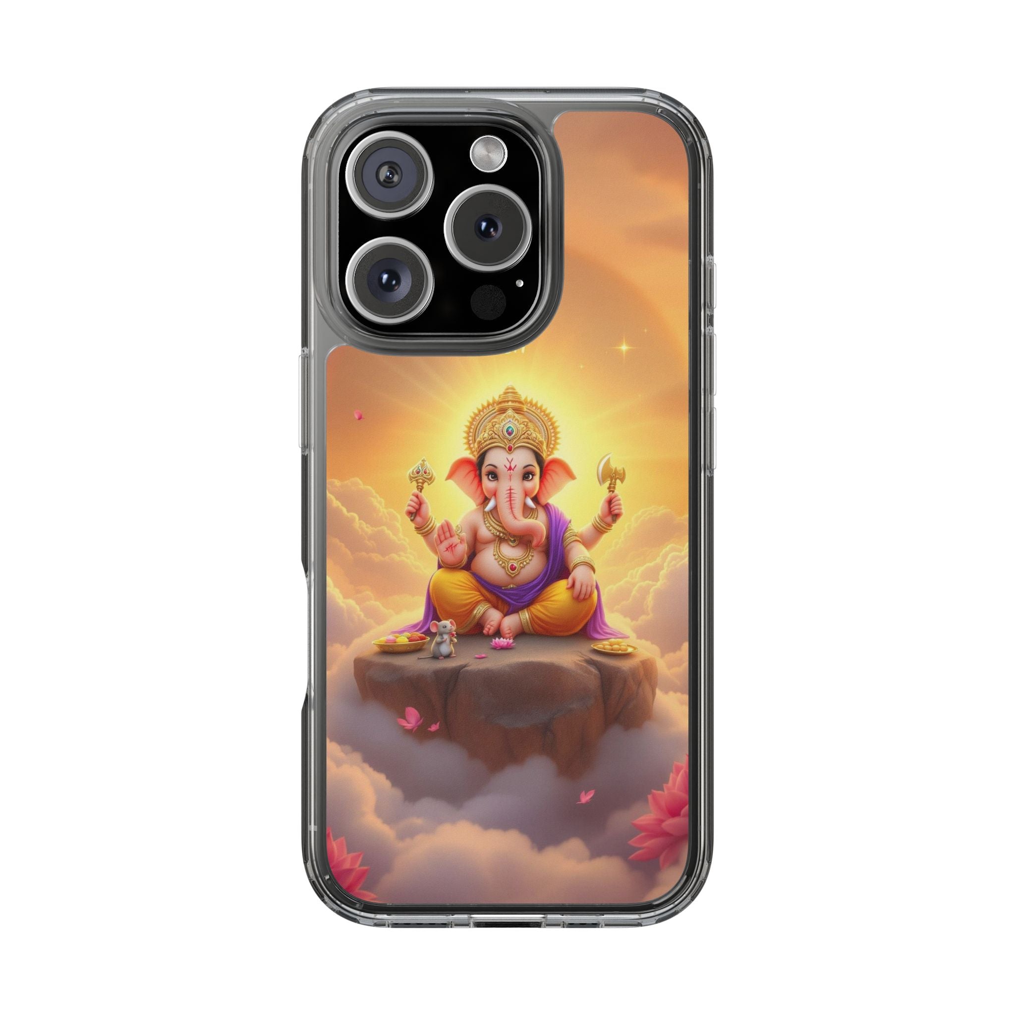 Ganesh Clear Phone Case, Spiritual iPhone Cover, Hindu God Phone Protector, Gift for Her, Boho Phone Accessories
