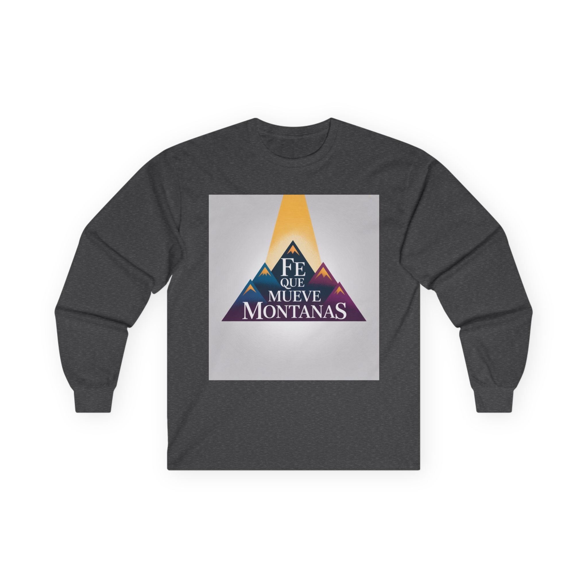 Inspirational Long Sleeve Tee, Faith Moves Mountains Shirt, Motivational Apparel, Unisex Cotton Top, Gift for Encouragement