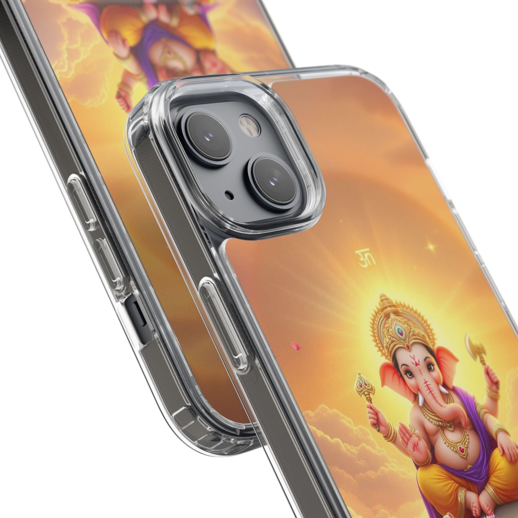 Ganesh Clear Phone Case, Spiritual iPhone Cover, Hindu God Phone Protector, Gift for Her, Boho Phone Accessories