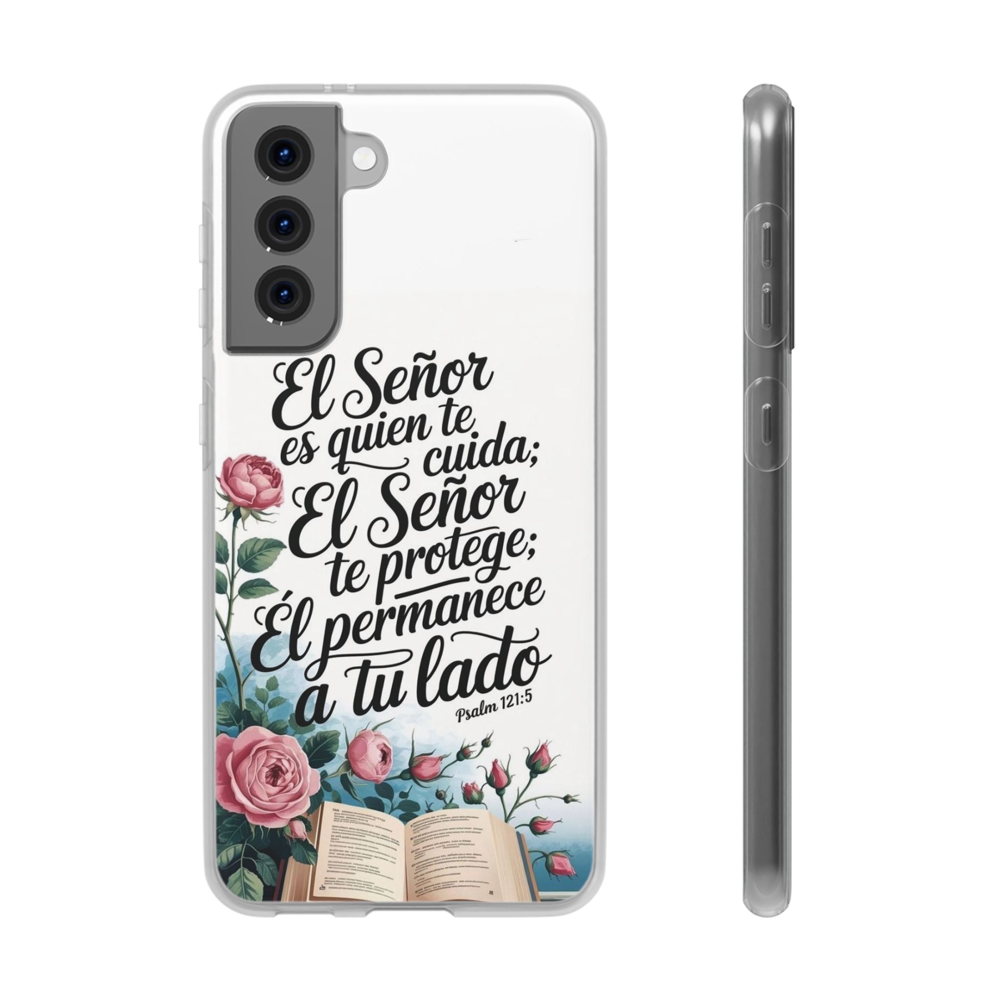 Inspirational Phone Case with Psalm 121:5 Quote, Flexi Case for Protection, Bible Verse Case, Gift for Faith Lovers, Spiritual Décor