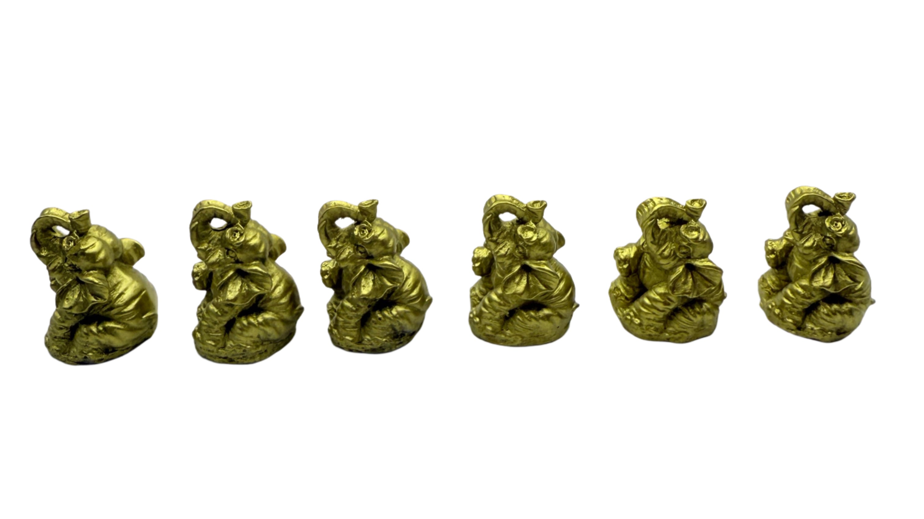 6 Small Feng Shui Elephants Figurines