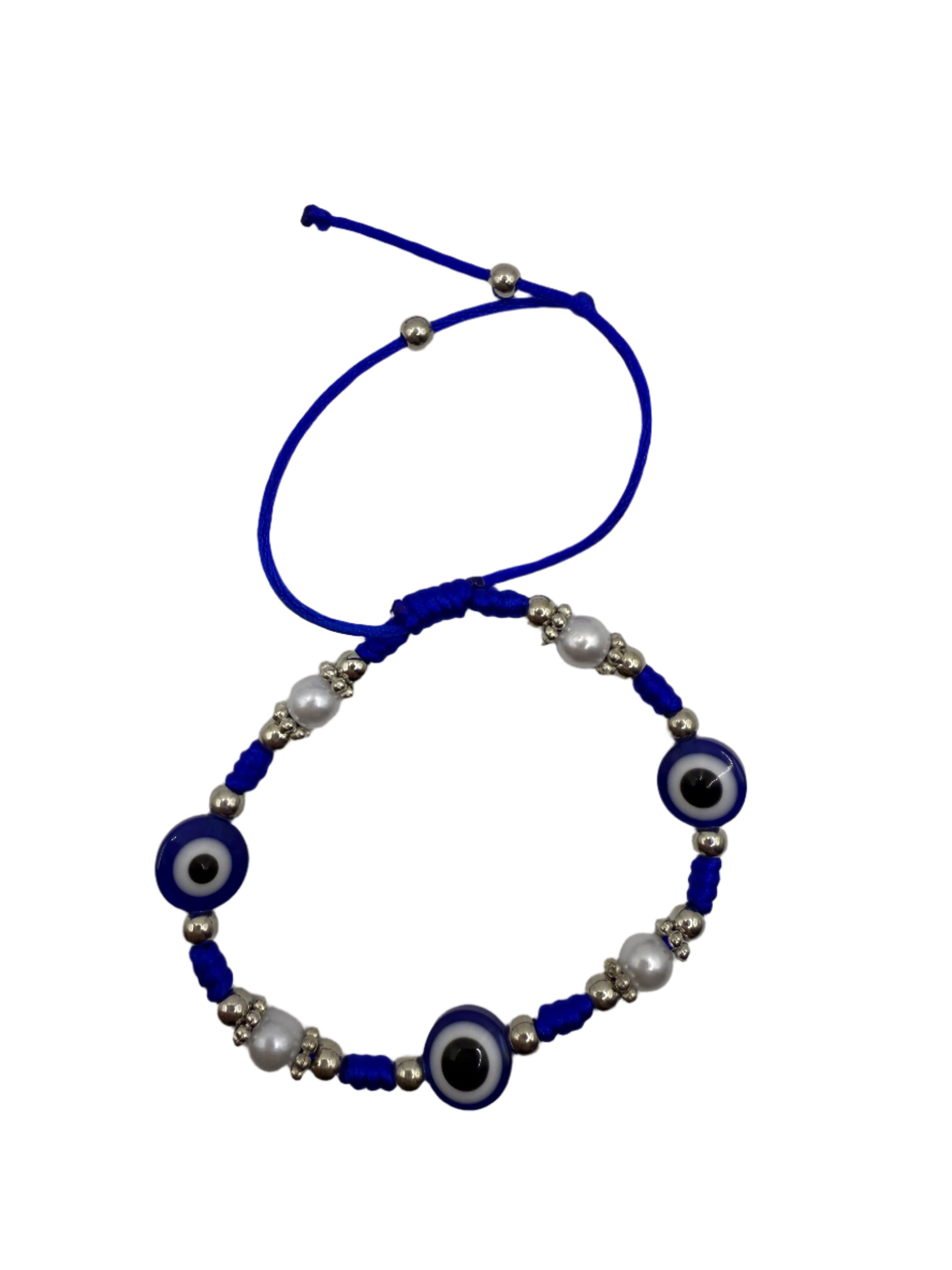Blue Pearl Evil eye/Pixiu/Horshe Shoe/Thread Bracelet🧿Pulsera ajustable de Mal de ojo y Perlas Para la proteccion