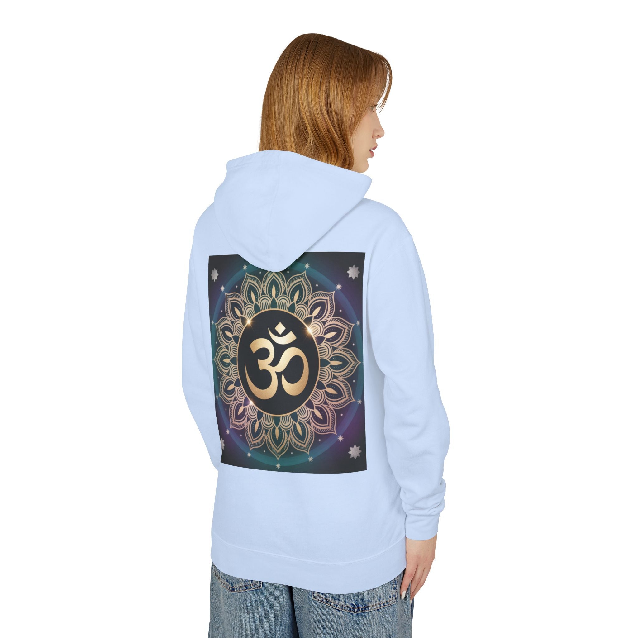 Spiritual Unisex Hoodie, Inspirational Hooded Sweatshirt, Yoga Apparel, Meditation Fashion, Ganesh and Om Design