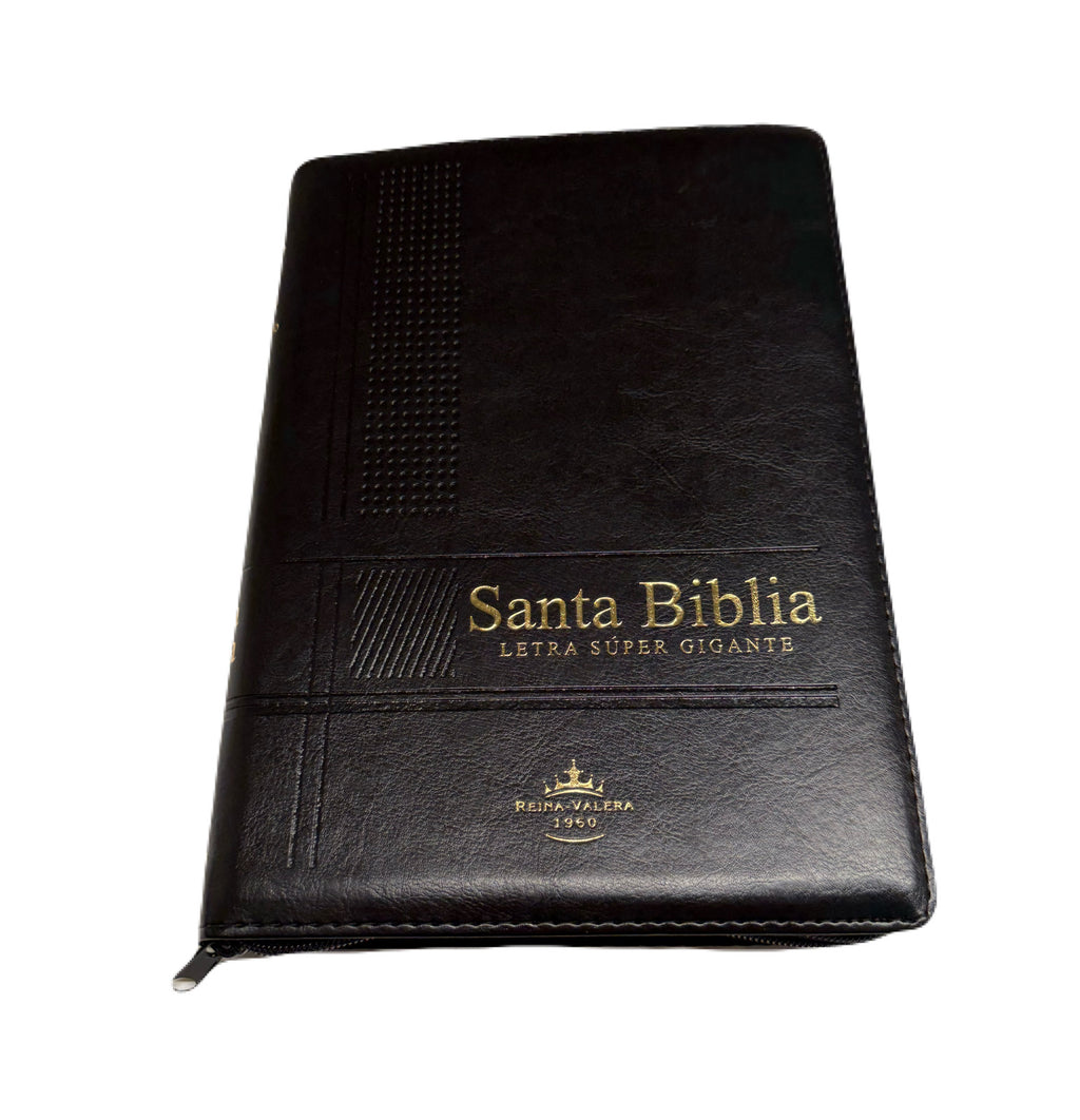 Biblia Letra Súper Gigante 19pts Con Cierre/Index Negro